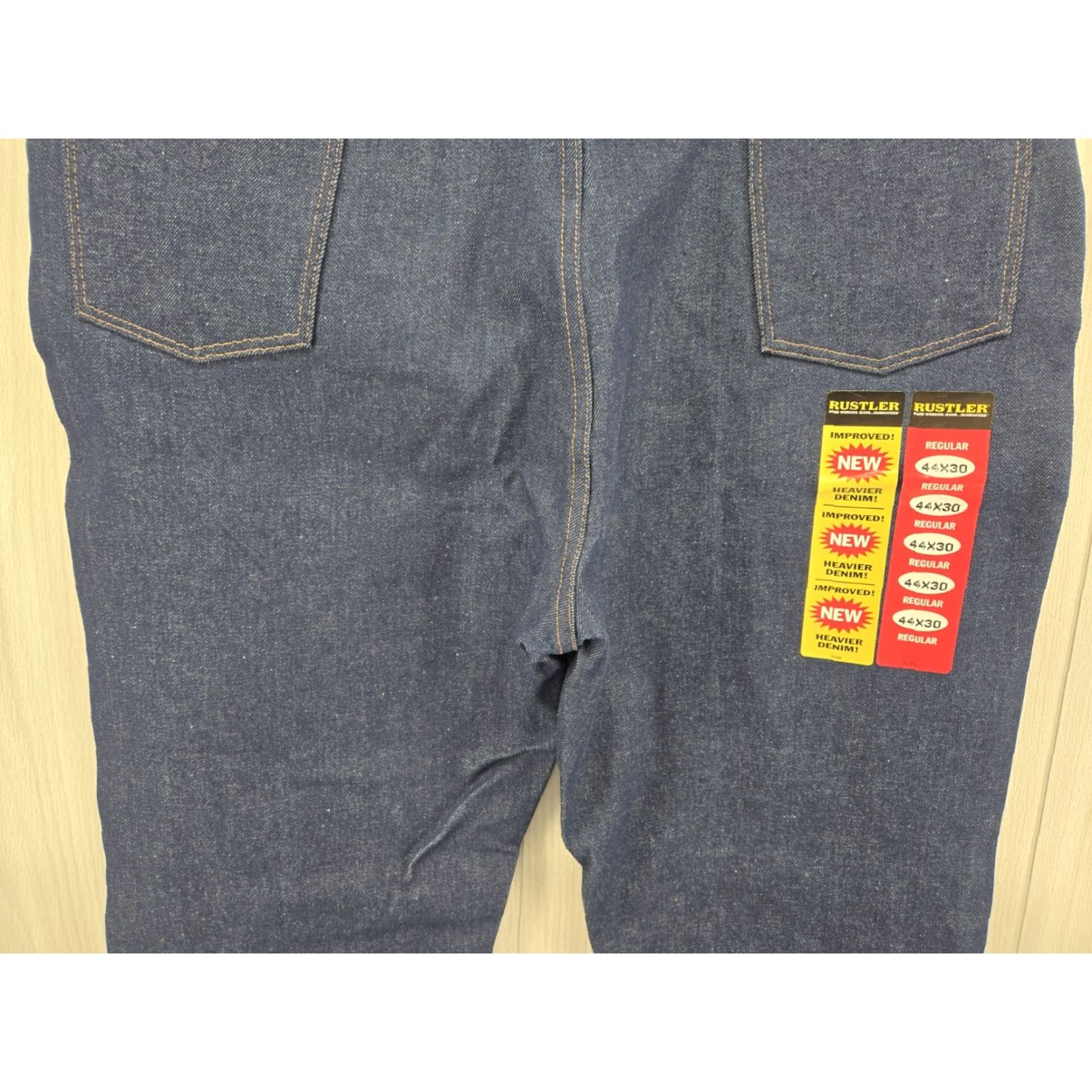 Denime VINTAGE Rustler Mens 44x30 Regular Fit Heavy Denim Jeans Western Work NWT Shirt? Size US 44 / EU 60 - 3 Thumbnail