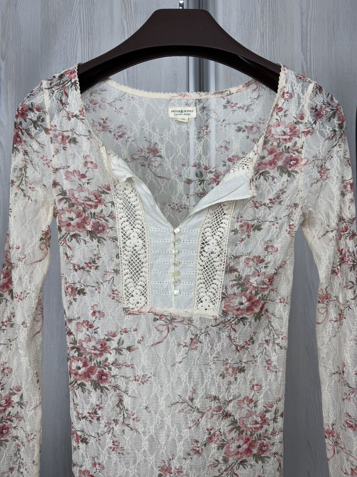 Denim & Supply Ralph Lauren Denim & Supply Ralph Lauren Women’s Mesh Top Floral Lace M Size M / US 6-8 / IT 42-44 - 3 Thumbnail