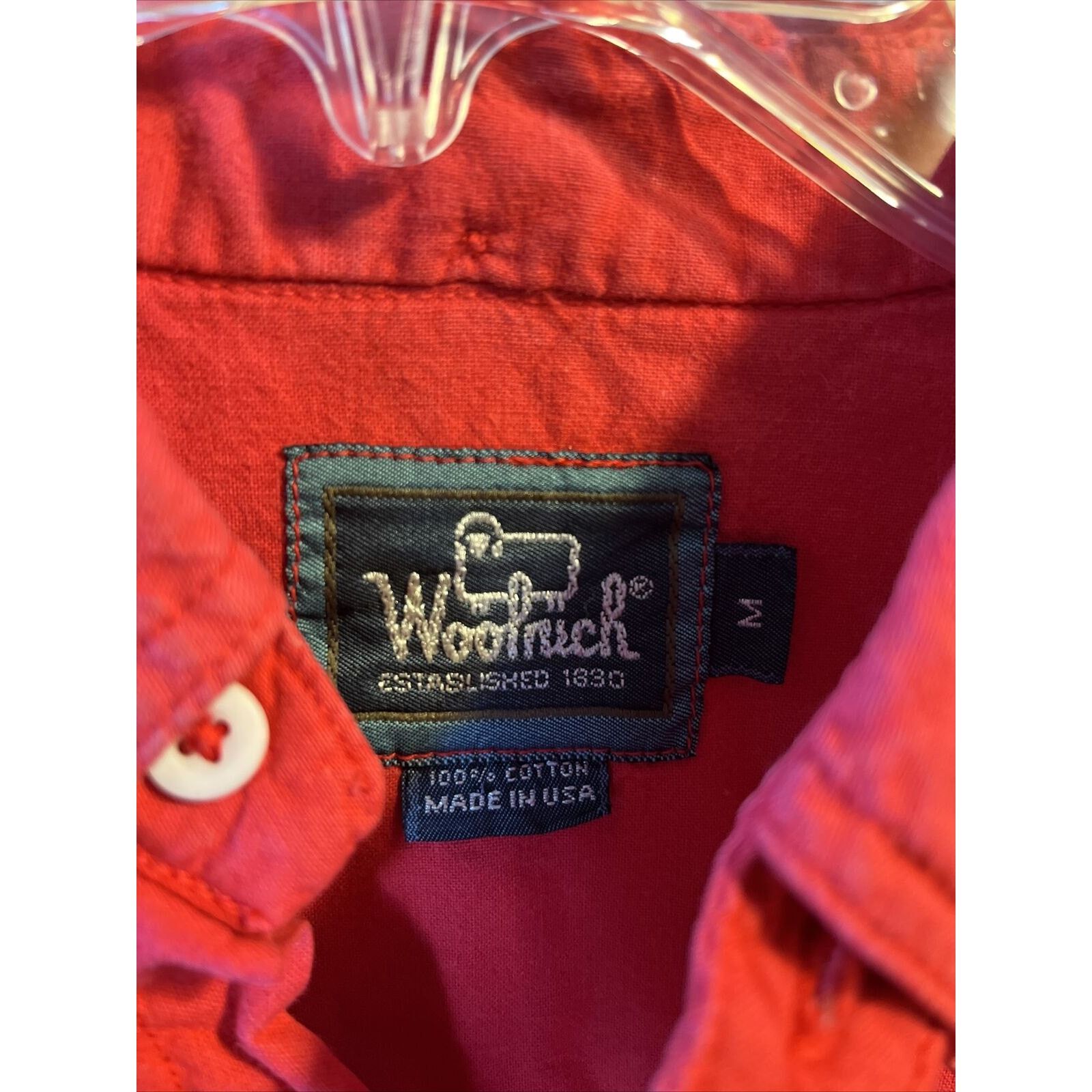 Woolrich Woolen Mills Woolrich VTG Men’s M Red Short Sleeve Button Cotton Shirt Size US M / EU 48-50 / 2 - 2 Thumbnail