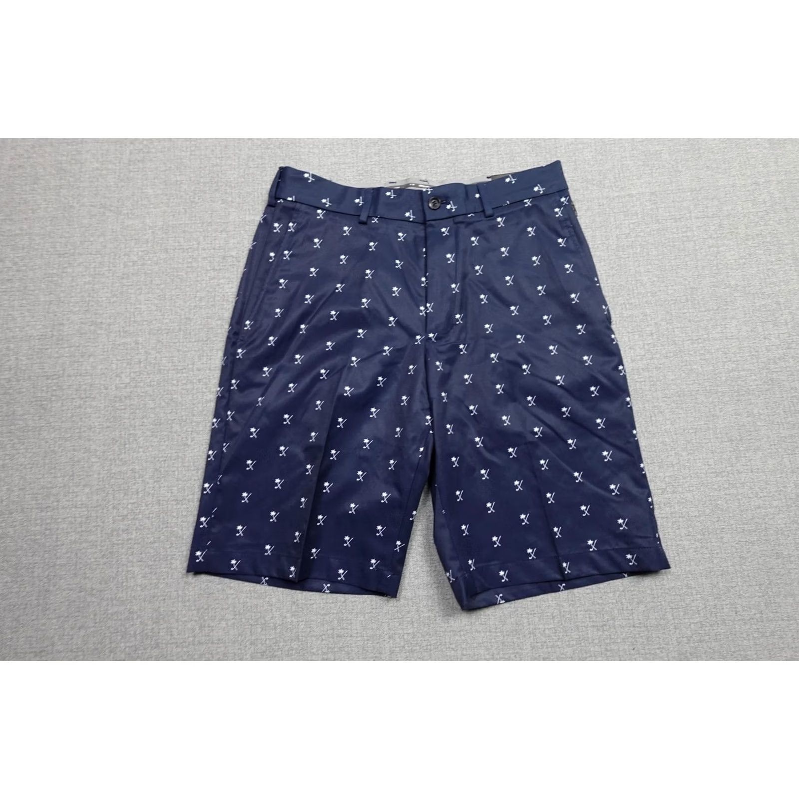 Vintage Walter Hagen Perfect 11 Shorts Mens 30 Navy Palm Club Print Golf 10 Inseam NWT Size US 30 / EU 46 - 4 Thumbnail