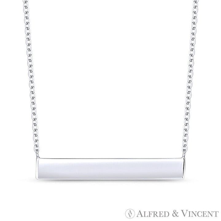 Other Long-Rectangle Bar ID Chain Necklace in .925 Sterling Silver Size ONE SIZE - 1 Preview