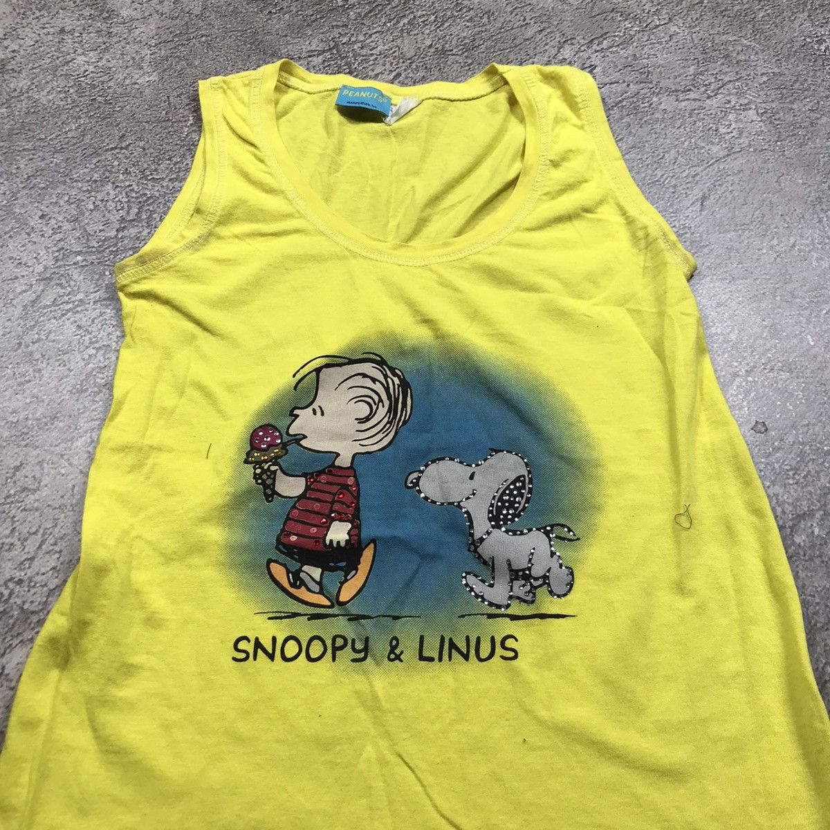 Vintage Vintage 90s Snoopy Linus Cartoon Graphic Tank Top Y2K Slim S Size S / US 4 / IT 40 - 3 Thumbnail