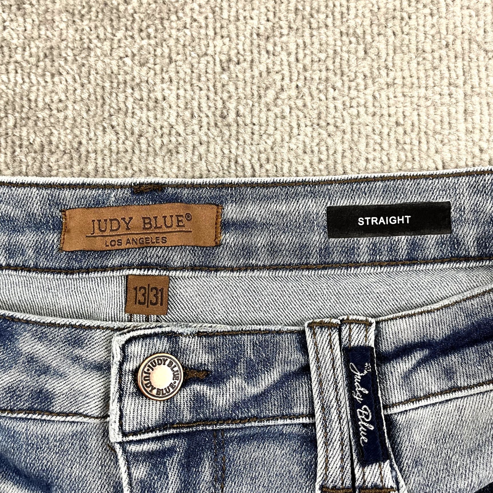 Vintage Judy Blue Jeans Womens 13/31 Denim Blue Straight High Rise Vintage Cuffed 5-Pocket Jeans Size 24" / US 00 / IT 34 - 2 Thumbnail