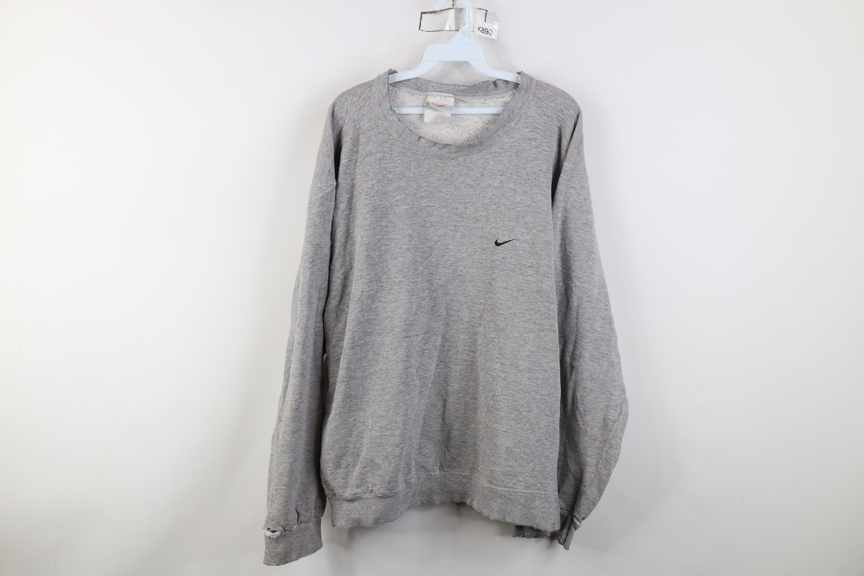 Nike Vintage 90s Nike Scott Mini Swoosh Sweatshirt Gray USA Size US L / EU 52-54 / 3 - 1 Thumbnail