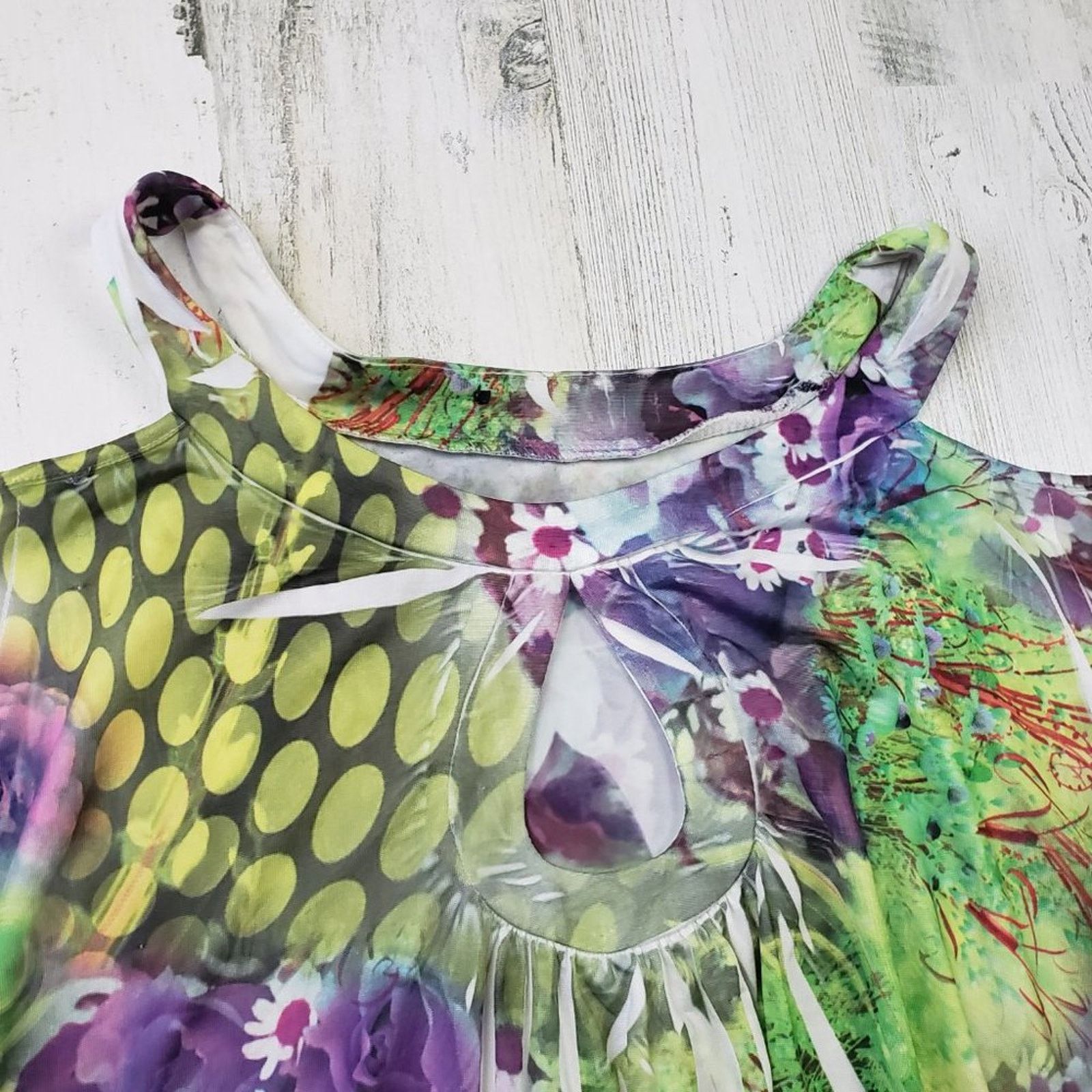 Other Unbranded Cold Shoulder Multicolor Printed Blouse Large* Size L / US 10 / IT 46 - 3 Thumbnail