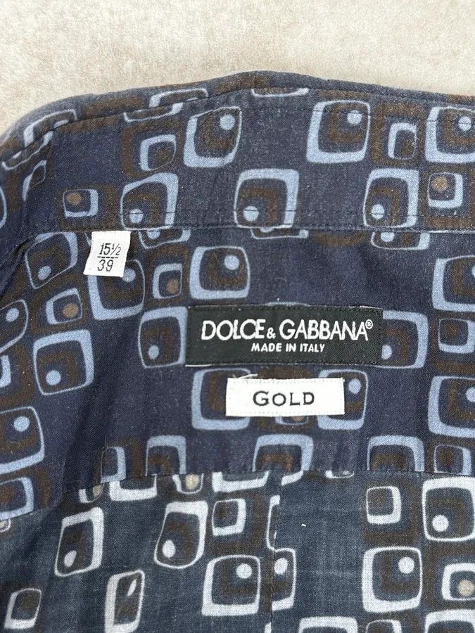 Dolce & Gabbana 2000s Dolce & Gabbana Blue Aqua Pattern Shirt Size US M / EU 48-50 / 2 - 10 Thumbnail