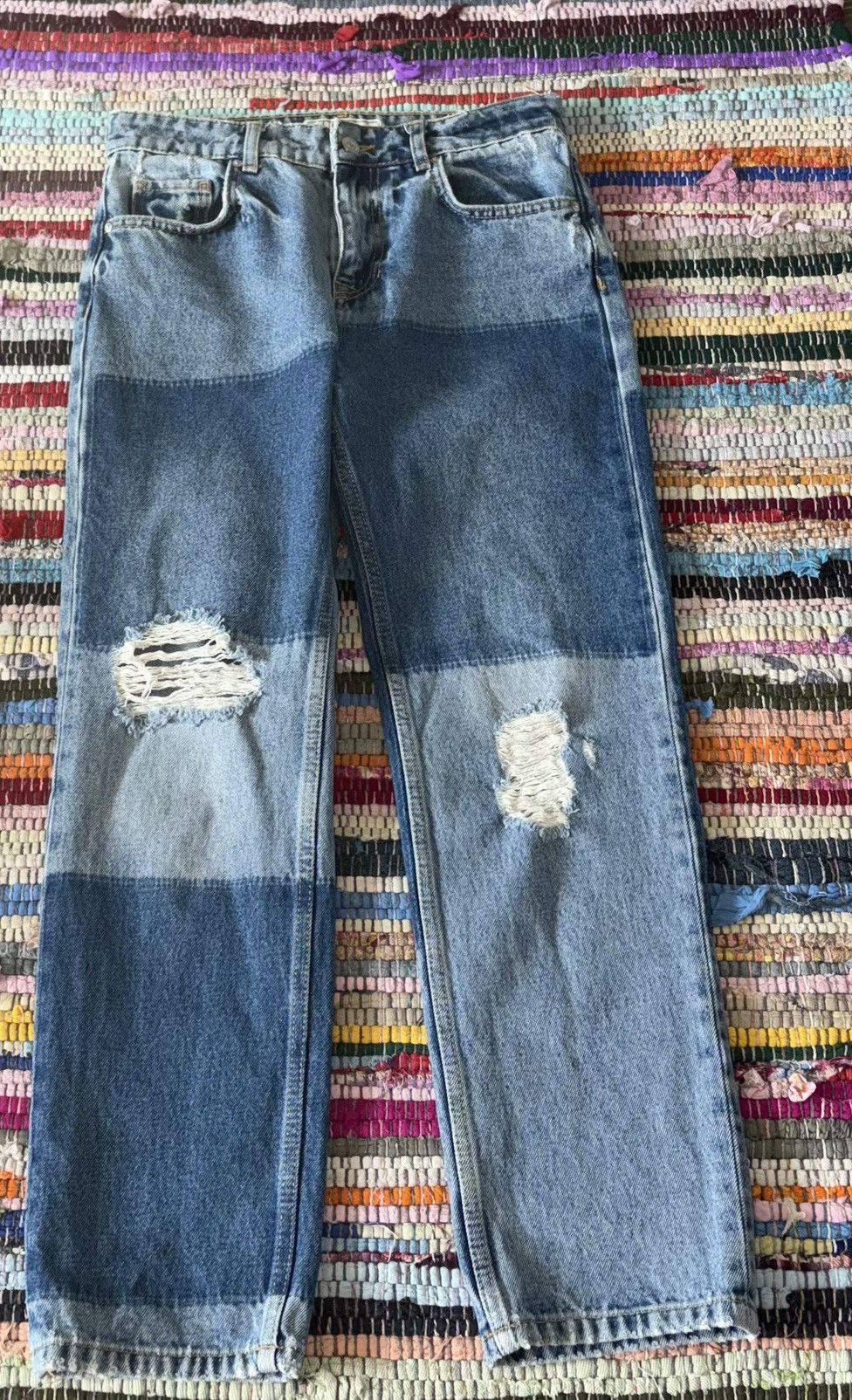 Free People Free People Patchwork Cotton Jeans NEW Size 26" / US 2 / IT 38 - 13 Thumbnail