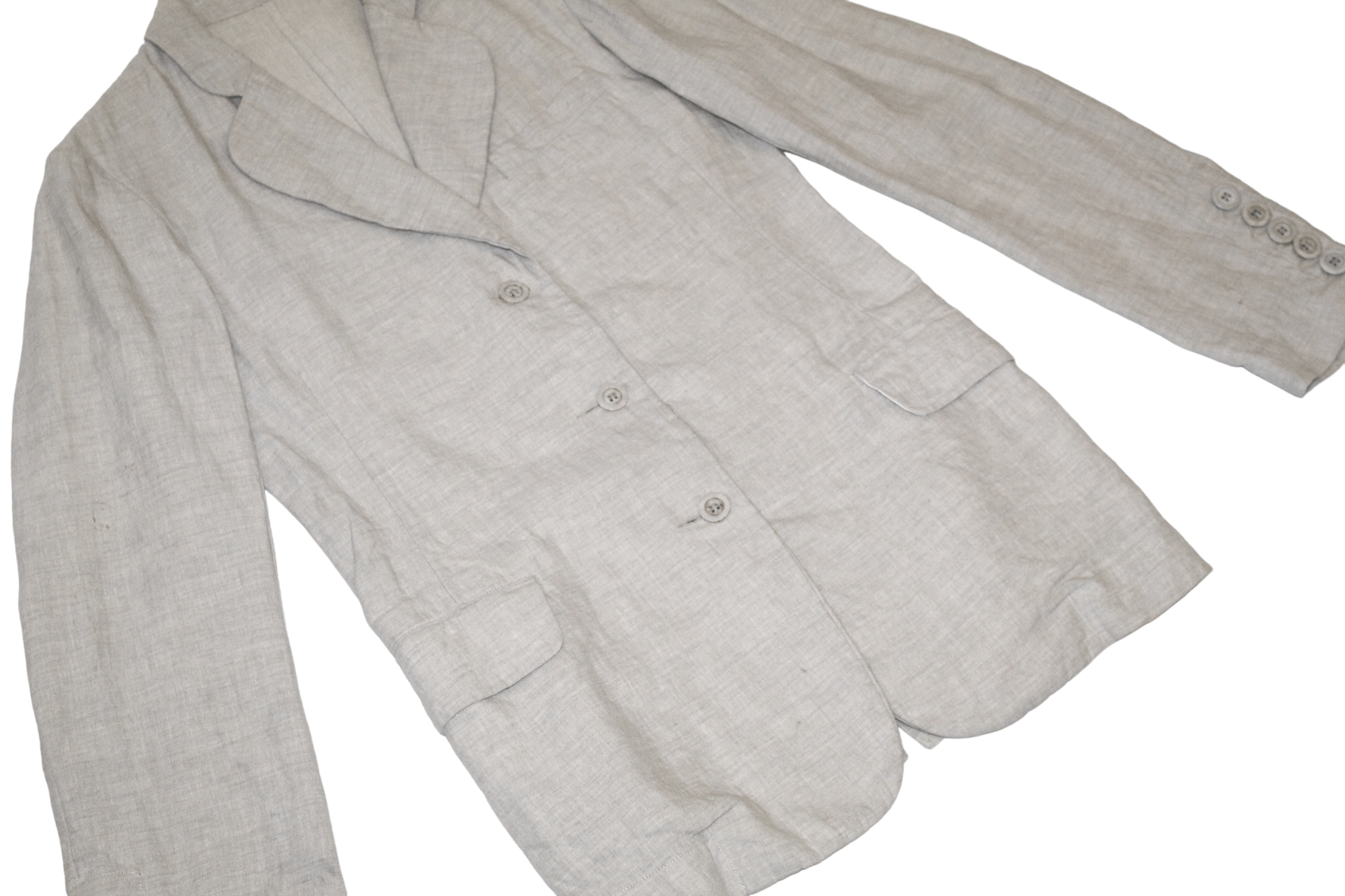 Casey Vidalenc Casey Vidalenc Linen Solid Grey Slim Fit Layered Blazer Size US S / EU 44-46 / 1 - 5 Thumbnail