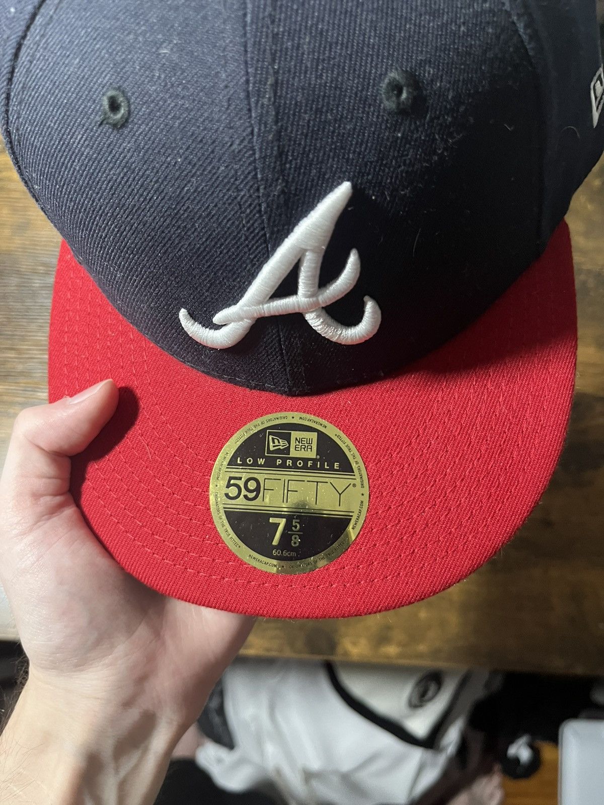 Other Atlanta braves red and blue fitted hat size 7 5/8 Size ONE SIZE - 2 Thumbnail