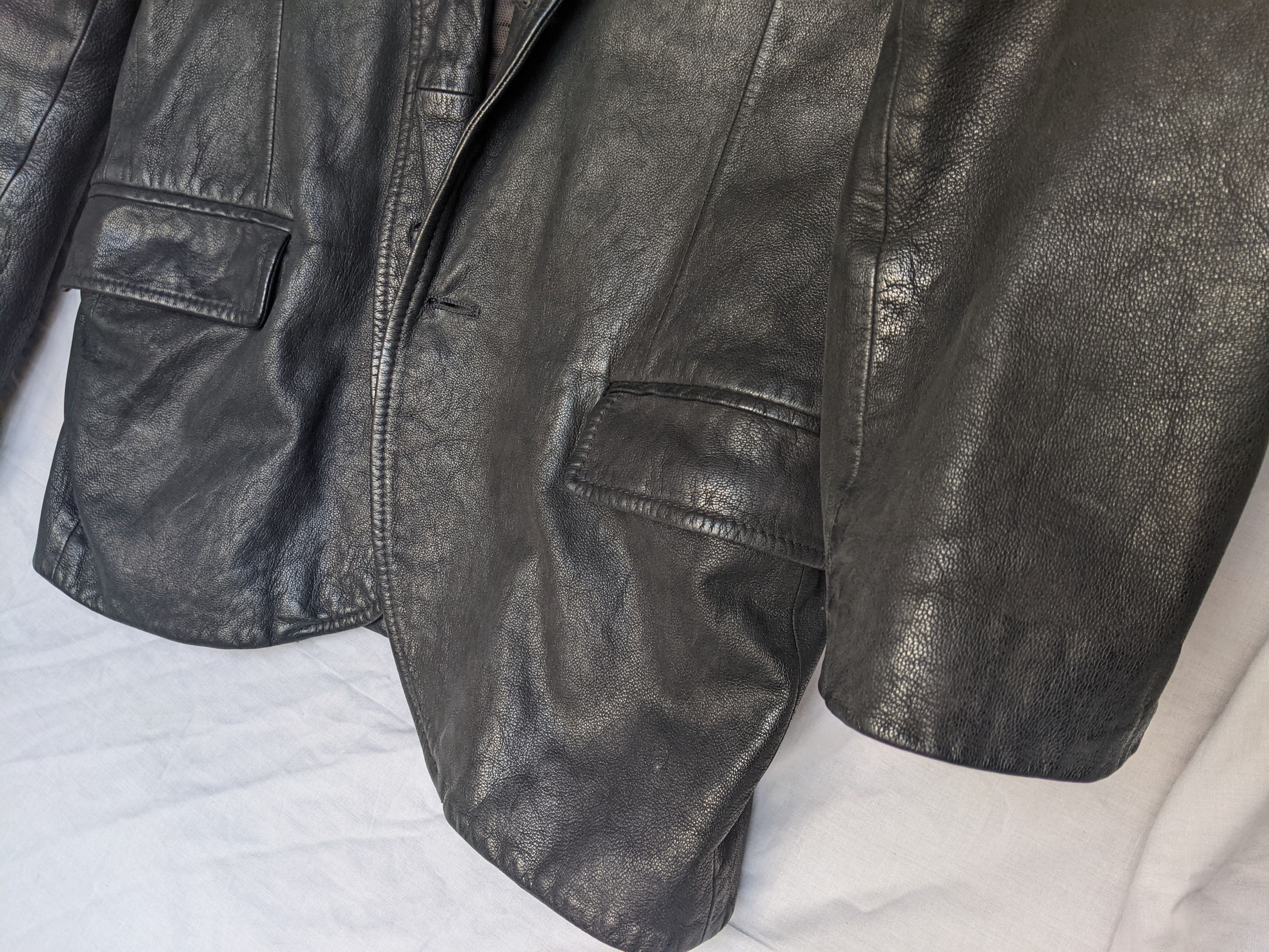Genuine Leather Essebi Leather Jacket Blazer Vintage Avirex Gucci Barbour Size US L / EU 52-54 / 3 - 8 Thumbnail
