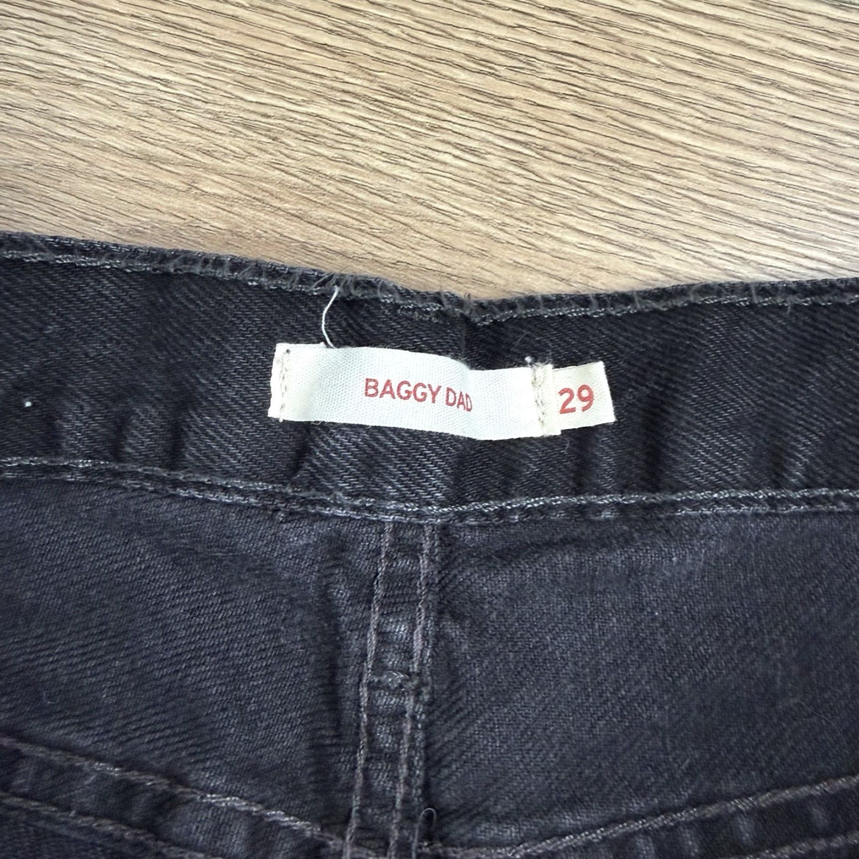 Levi's Levis Jeans Womens 29 Black Distressed Baggy Dad Straight High Rise Relaxed Size 29" - 2 Thumbnail