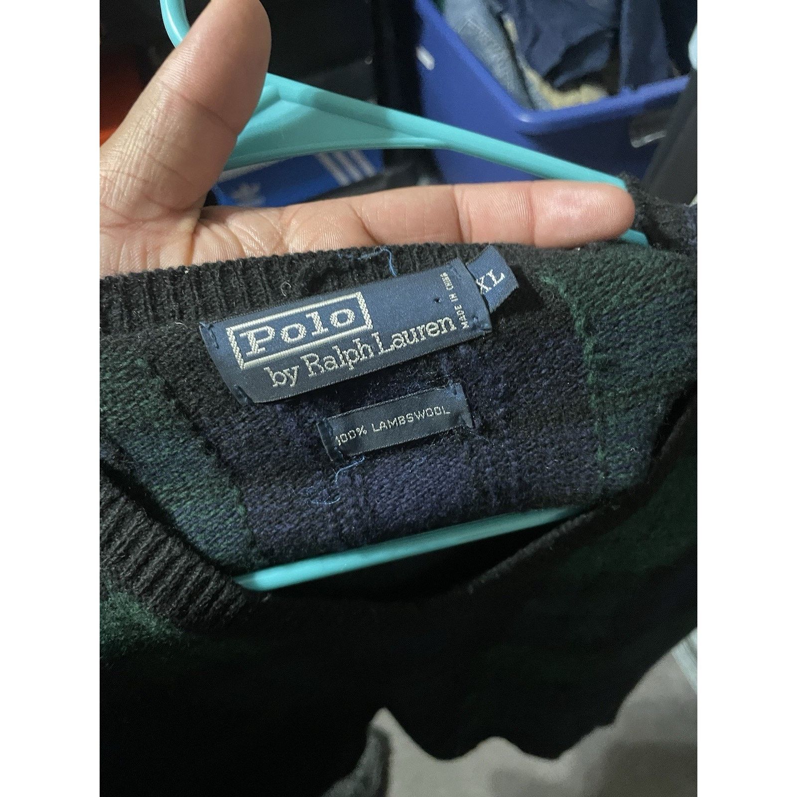 Polo Ralph Lauren Size XL-VTG Polo By Ralph Lauren 100% Lambswool Green Vest Size US XL / EU 56 / 4 - 3 Thumbnail