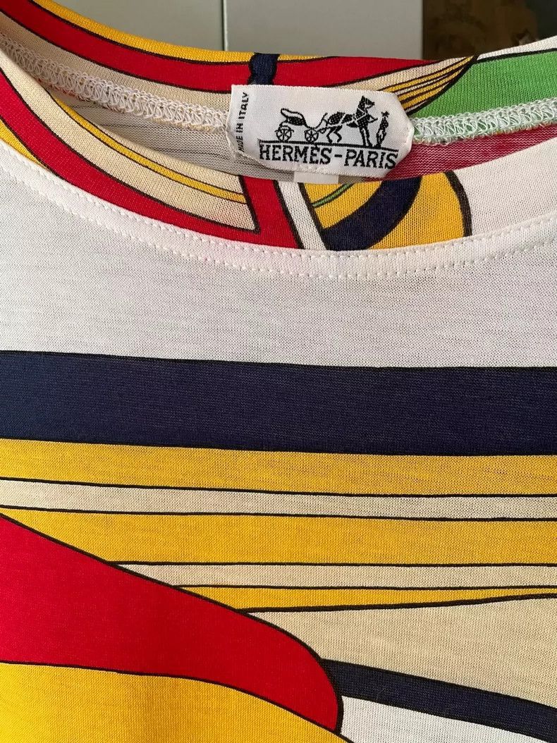 Hermes Hermes Short Sleeve TShirt with Boat Pattern-2506 Size M / US 6-8 / IT 42-44 - 3 Thumbnail