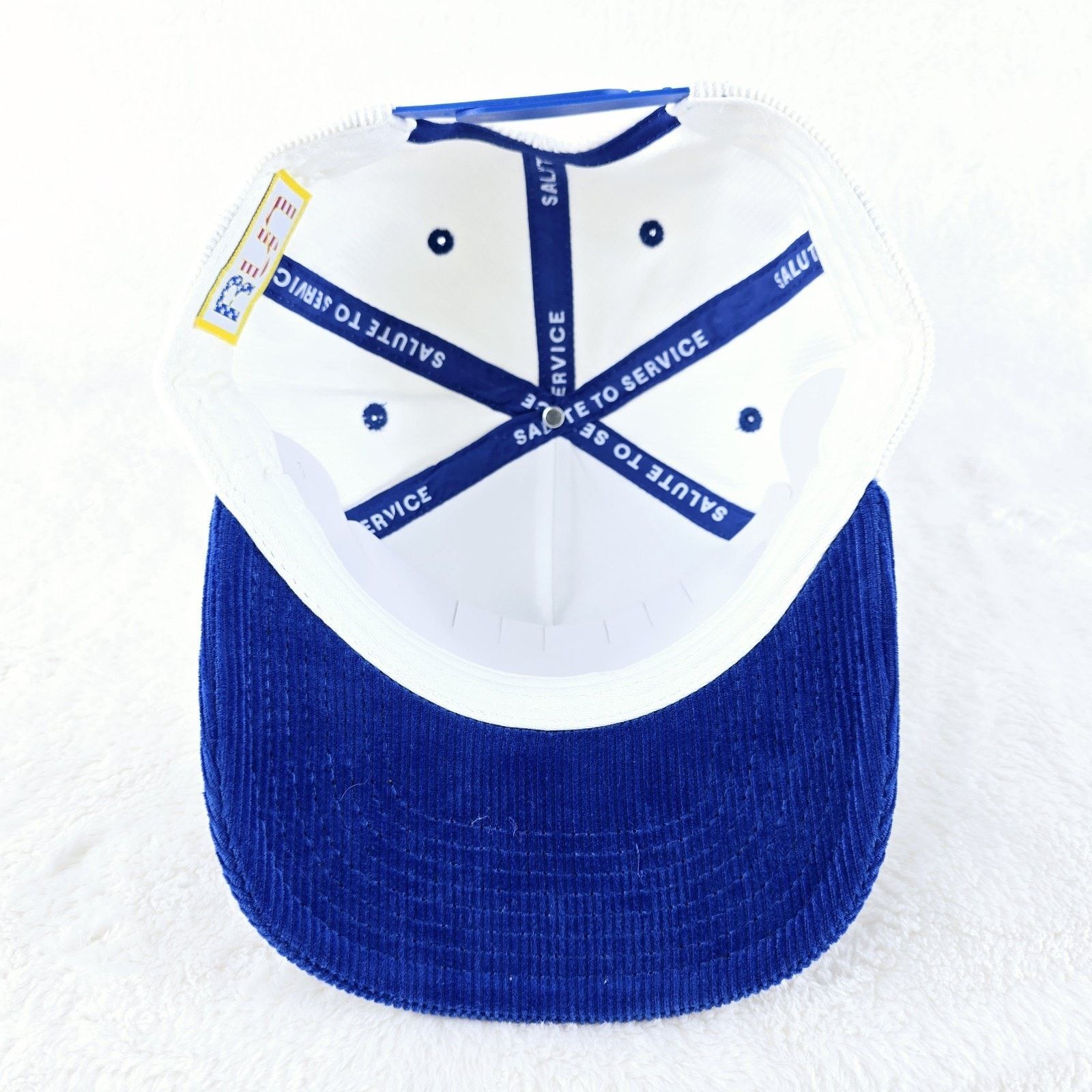 Other Run Salute To Service Hat Snapback White Corduroy One Size Size ONE SIZE - 9 Thumbnail