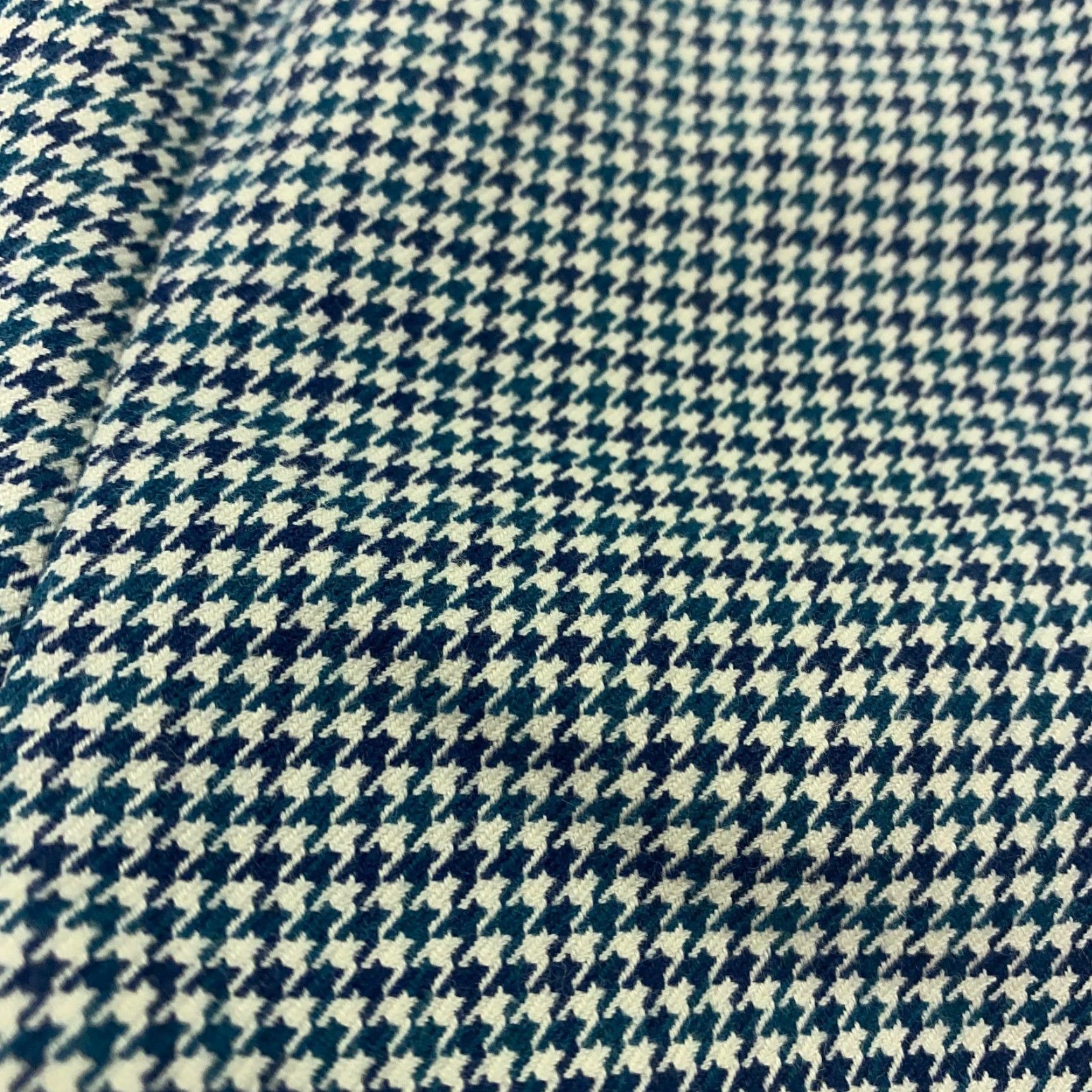 Talbots Talbots Chatham Pants Women Size 8 Blue/White Houndstooth Stretch Flat Front Straight Leg Dress Pants Womens Size 31" - 5 Thumbnail