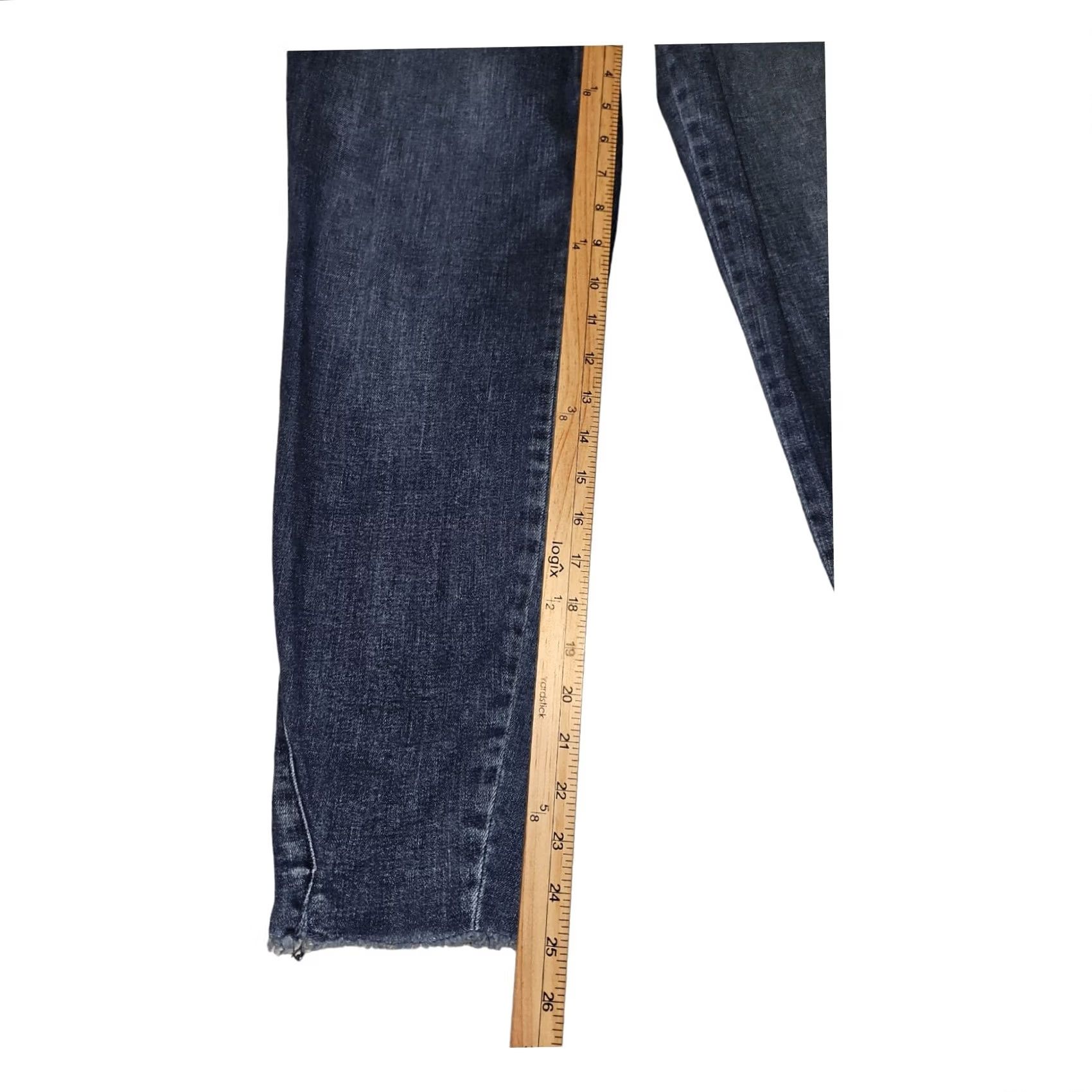 Vintage Kancan Jeans 7/27 Mid-Rise Ankle Slit 5-Pocket Denim Blue Juniors 26 in Cotton Spandex Womens Jeans KC8558M Size 28" / US 6 / IT 42 - 6 Thumbnail