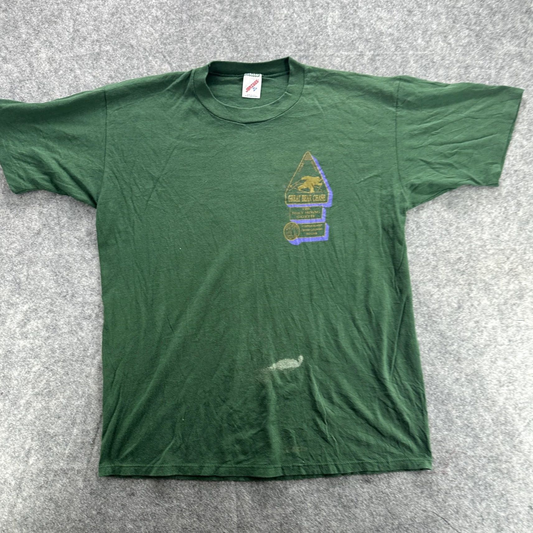 Jerzees VINTAGE Great Bear Chase Shirt Tee Mens XL Green Cross Country Ski Michigan 90s Size US XL / EU 56 / 4 - 2 Thumbnail