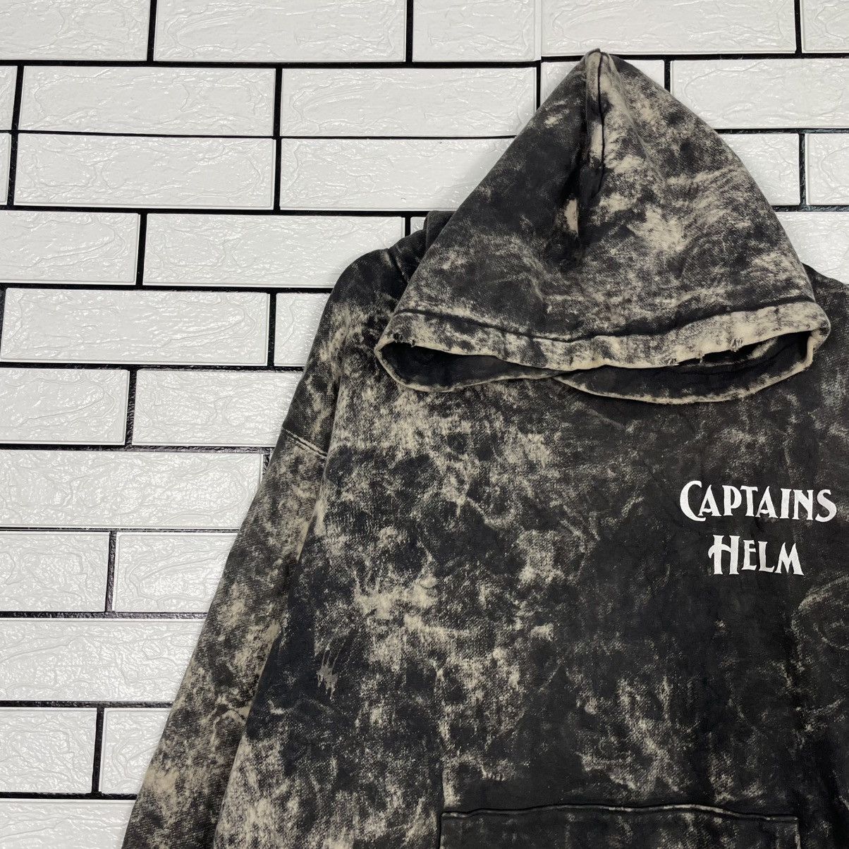 Japanese Brand Captain Helm Black Acid Wash Hoodie Size US XL / EU 56 / 4 - 6 Thumbnail