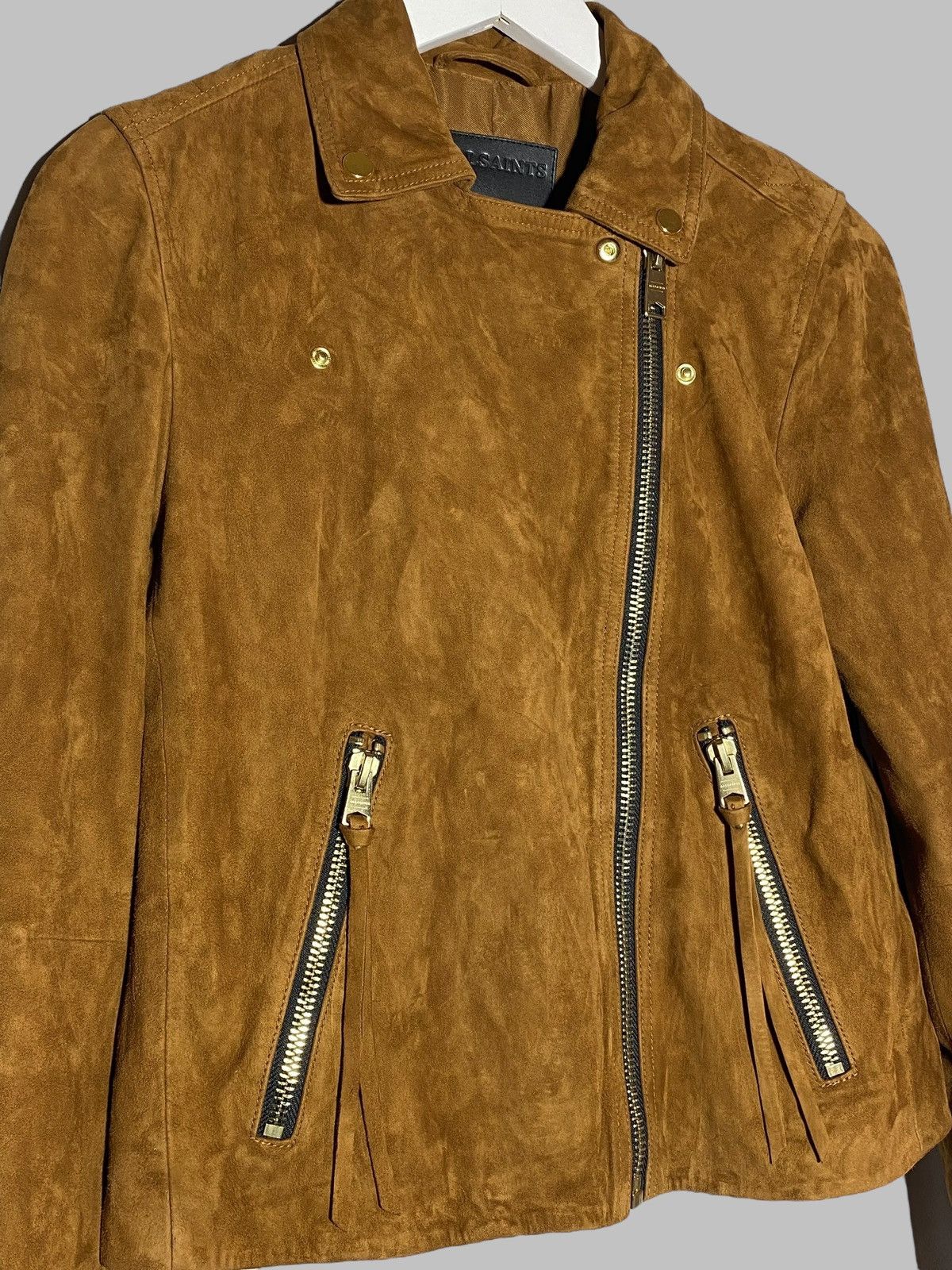 Allsaints All Saints Suede Dalby Biker Leather Jacket Size M / US 6-8 / IT 42-44 - 14 Thumbnail