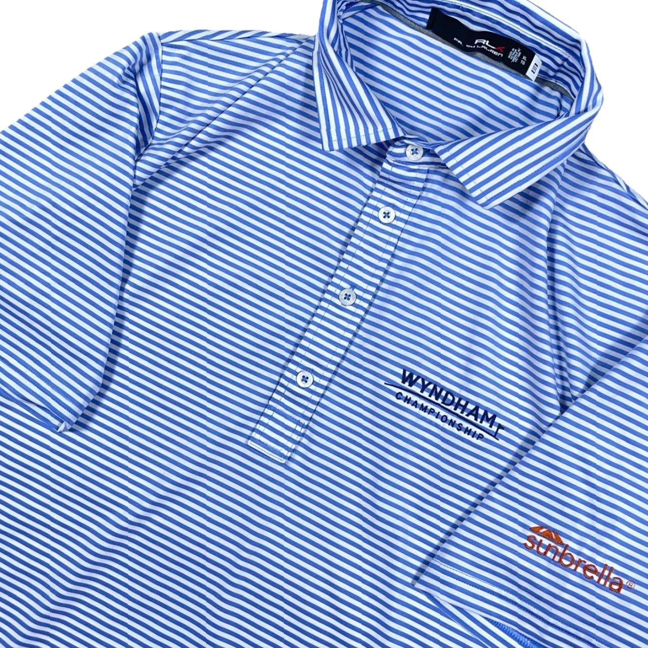 RLX Ralph Lauren VINTAGE RLX Ralph Lauren Polo Shirt Men XL Blue Striped Performance Wyndham Golf Corse Size US XL / EU 56 / 4 - 2 Thumbnail