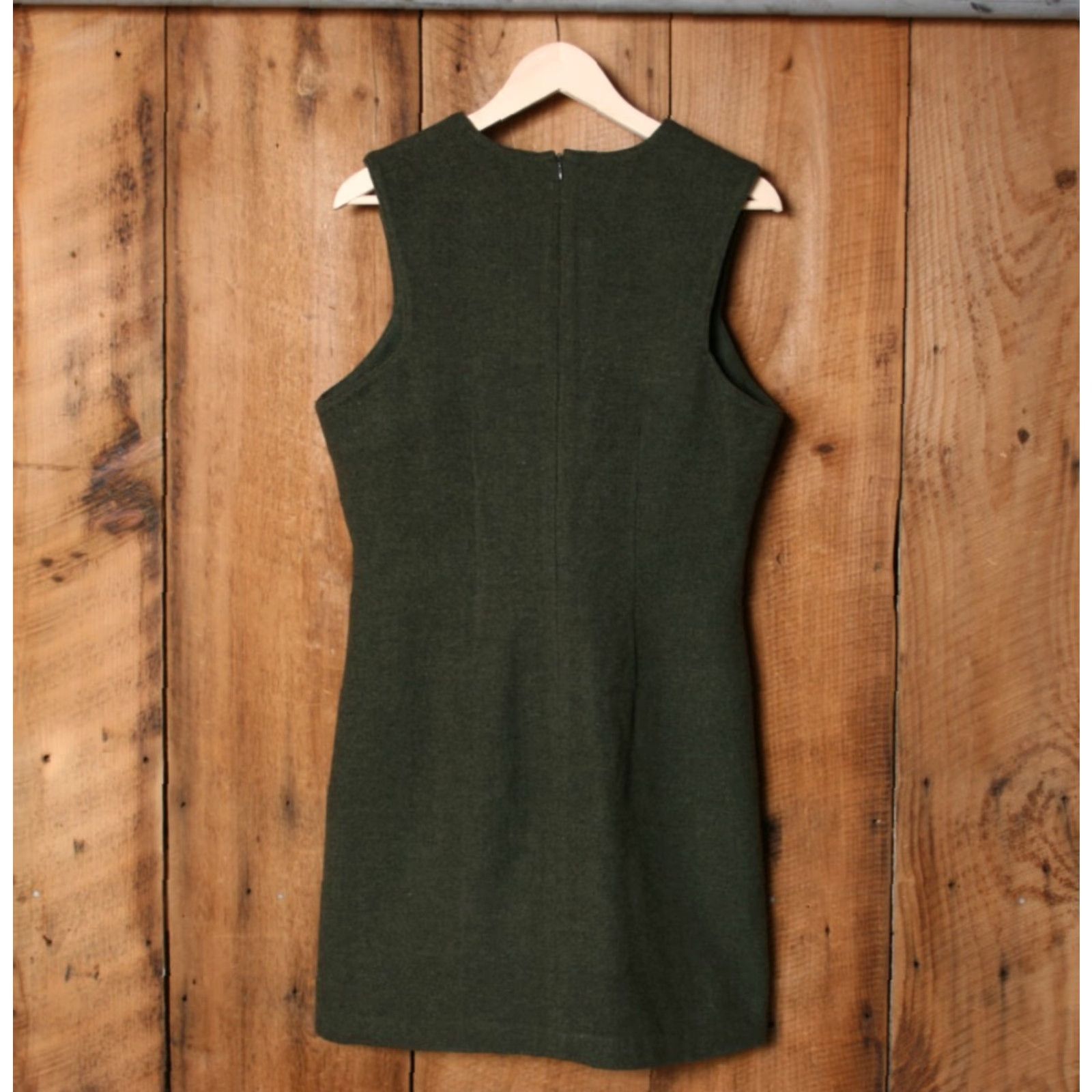 Eddie Bauer VINTAGE Eddie Bauer Green Herringbone Wool Blend Sleeveless Dress Sz. 10 Dress Size L / US 10 / IT 46 - 5 Thumbnail