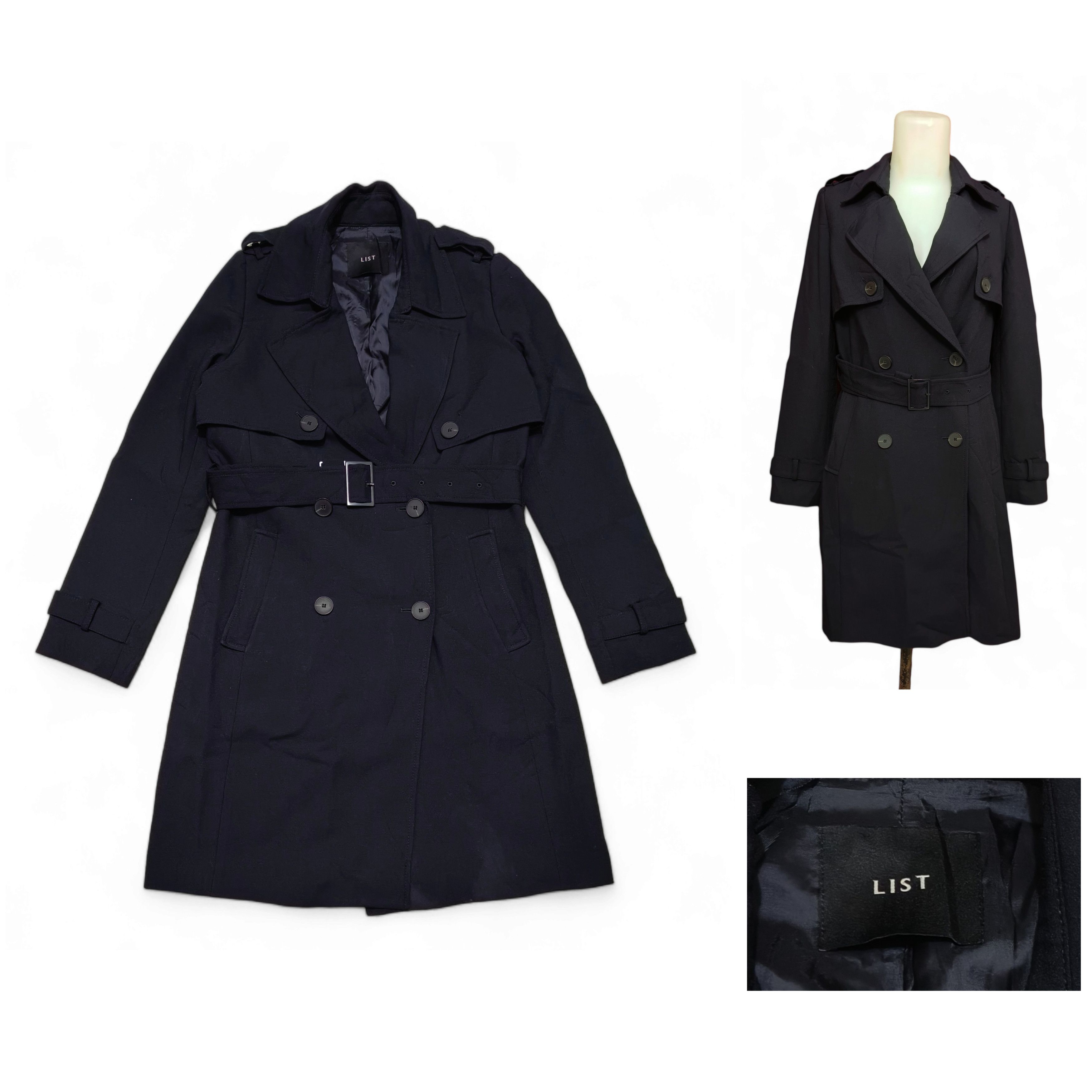 Other LIST Women's Black Trench Coat Size S / US 4 / IT 40 - 1 Thumbnail