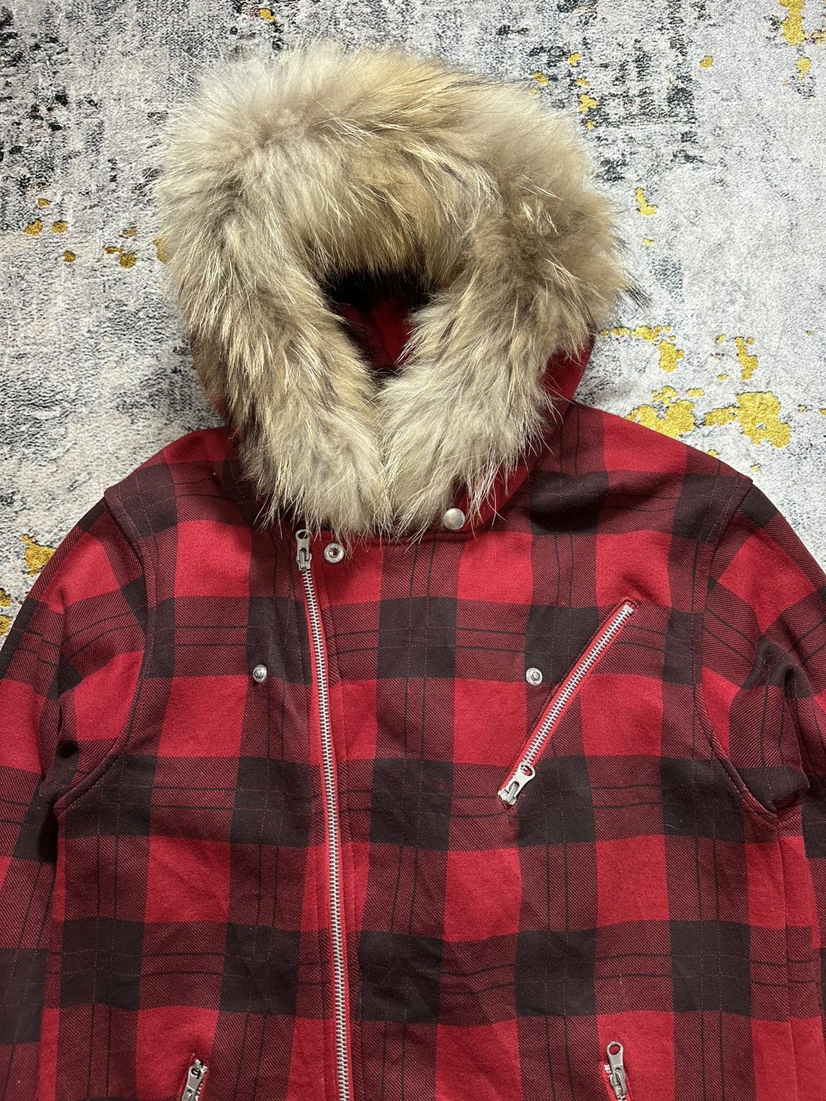 Beauty Beast ASSYMETRICAL FUR ZIP HOODIE MULTI POCKET IFSIX LGB STYLE Size US M / EU 48-50 / 2 - 3 Thumbnail
