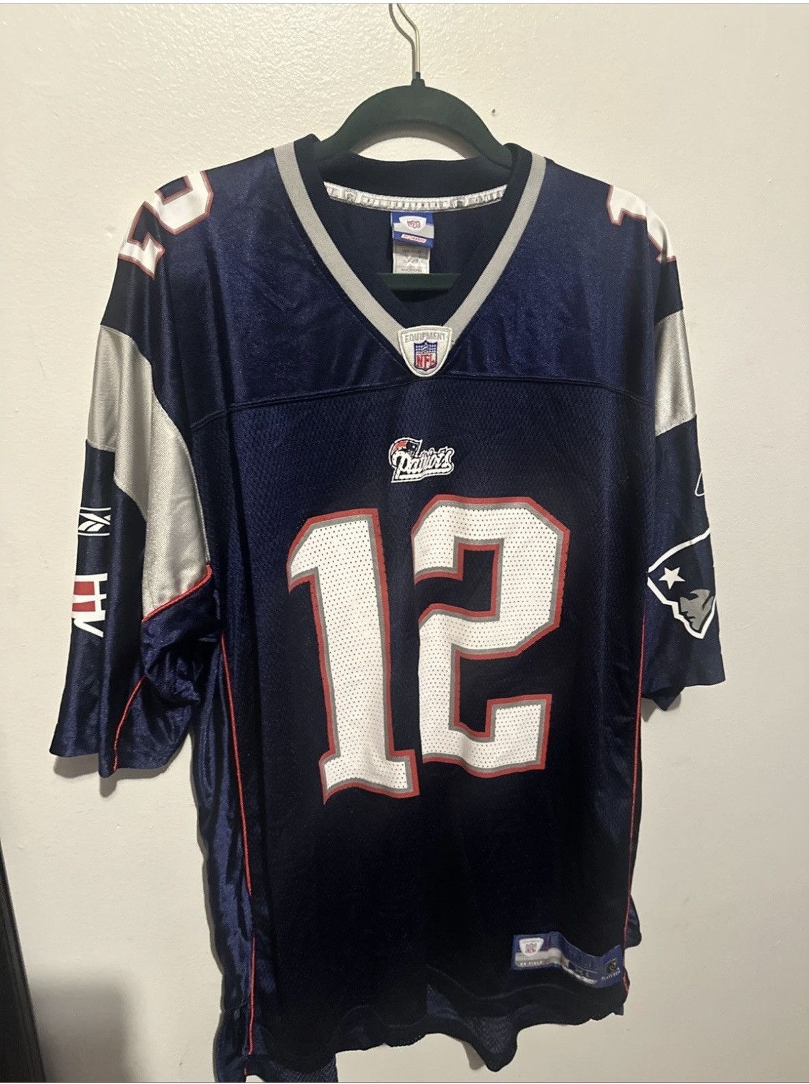 Reebok Tom Brady New England Patriots Jersey Navy Reebok 2002 Size US XL / EU 56 / 4 - 1 Thumbnail