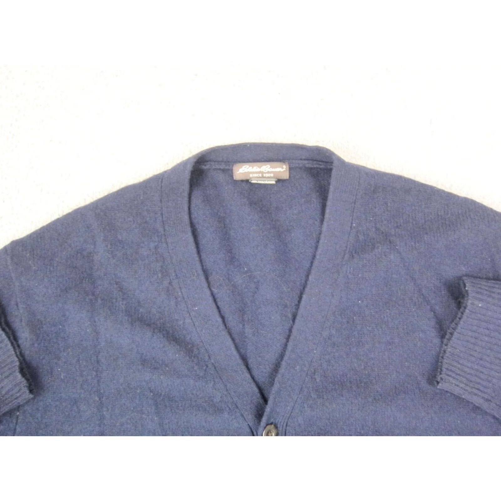 Eddie Bauer Eddie Bauer Cardigan Mens XL Blue Lambswool Button Front Sweater Size US XL / EU 56 / 4 - 2 Thumbnail