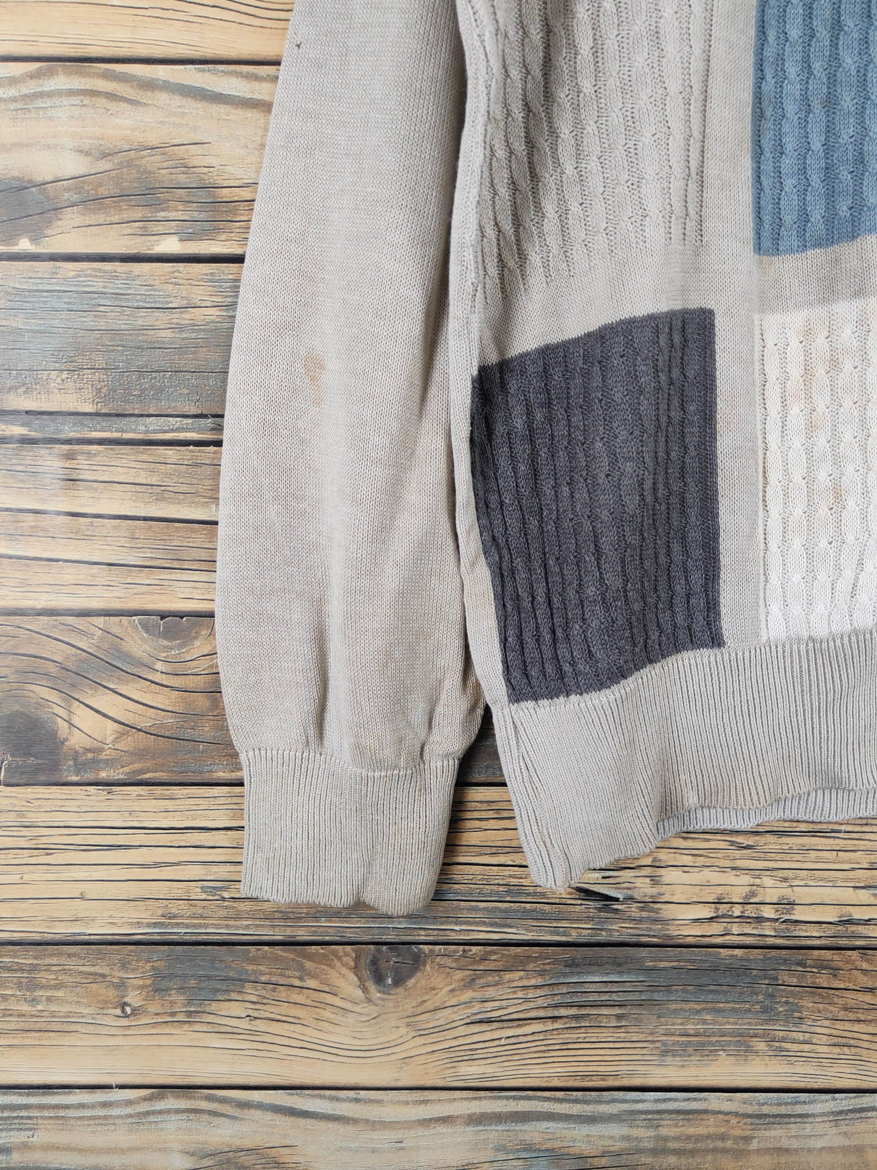 Vintage Pleiade Homme Gray checkered Knitwear Sweatshirts #W1468 Size US L / EU 52-54 / 3 - 6 Thumbnail