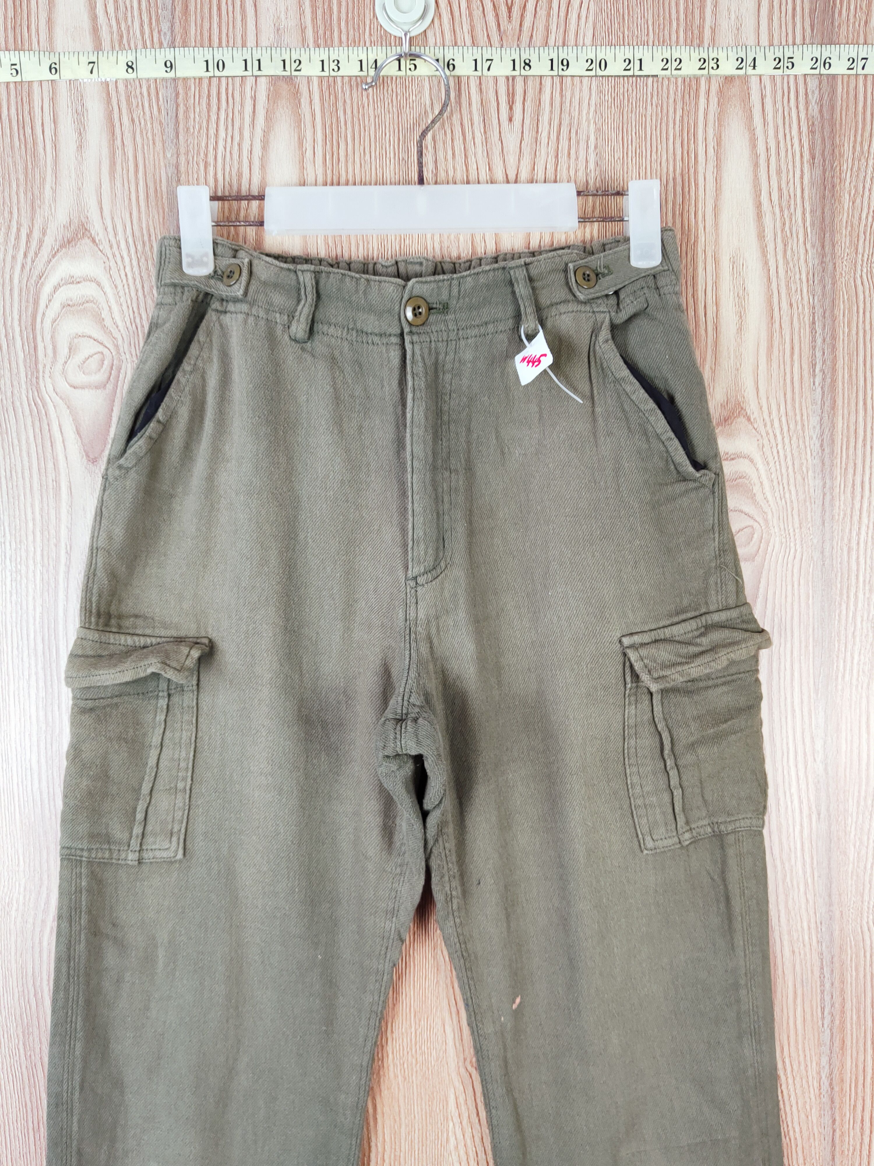 Japanese Brand Live in Comfort Green Multipocket Cargo Pants #W445 Size US 27 - 2 Thumbnail