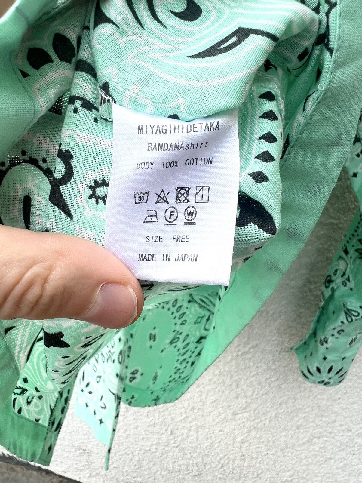 Highsnobiety × Japanese Brand × Takahiromiyashita The Soloist. Miyagihidetaka x Highsnobiety Bandana Shirt in Mint Size US M / EU 48-50 / 2 - 5 Thumbnail