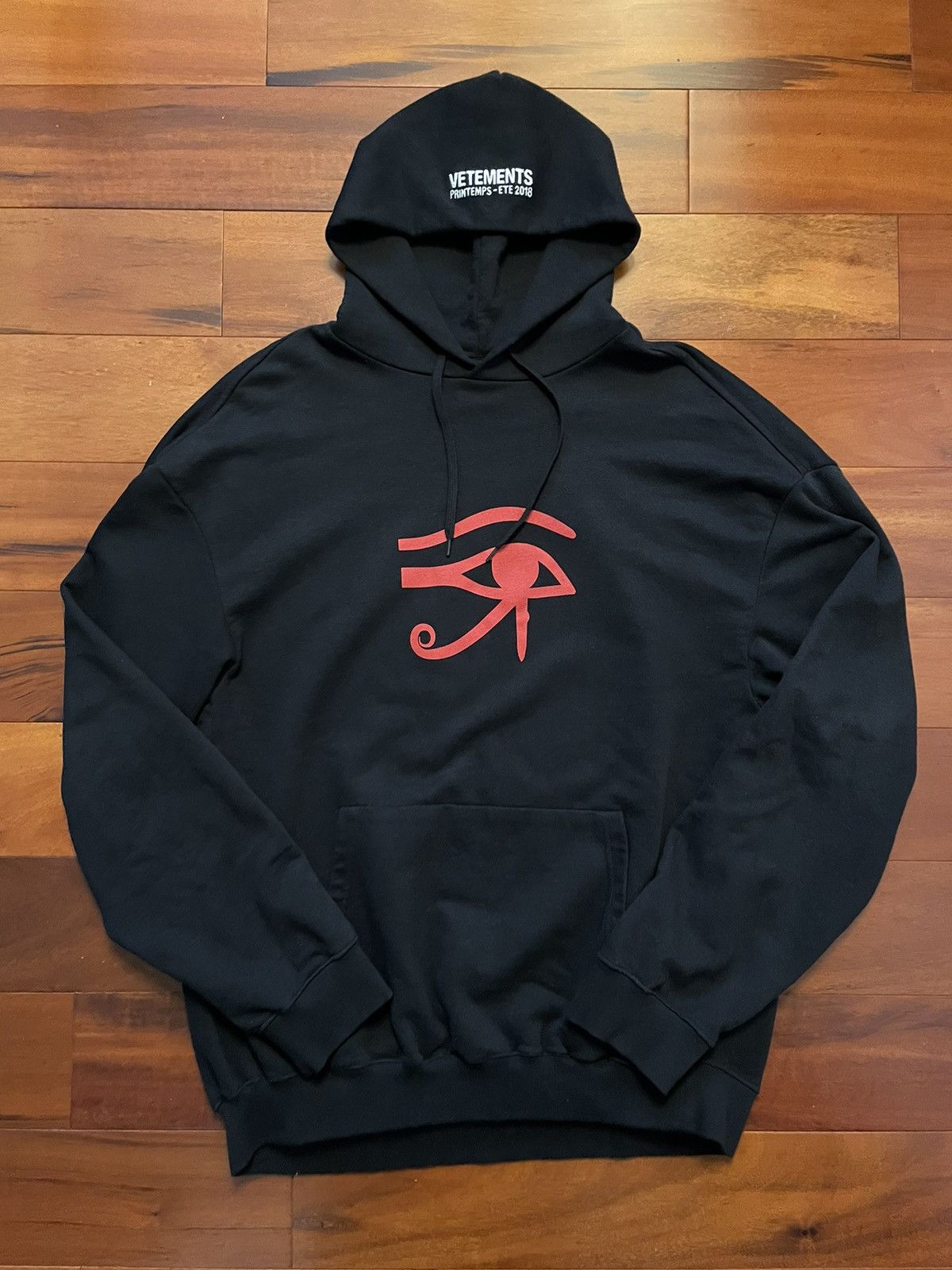 image of Vetements Eye Of Horus Hoodie in Black, Men's (Size Small)