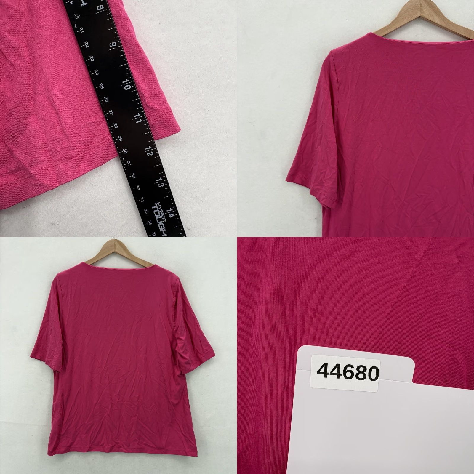 Talbots Talbots Shirt Womens XL Pink Square Neck Short Sleeve Rayon Spandex Stretch Top Size XL / US 12-14 / IT 48-50 - 8 Thumbnail