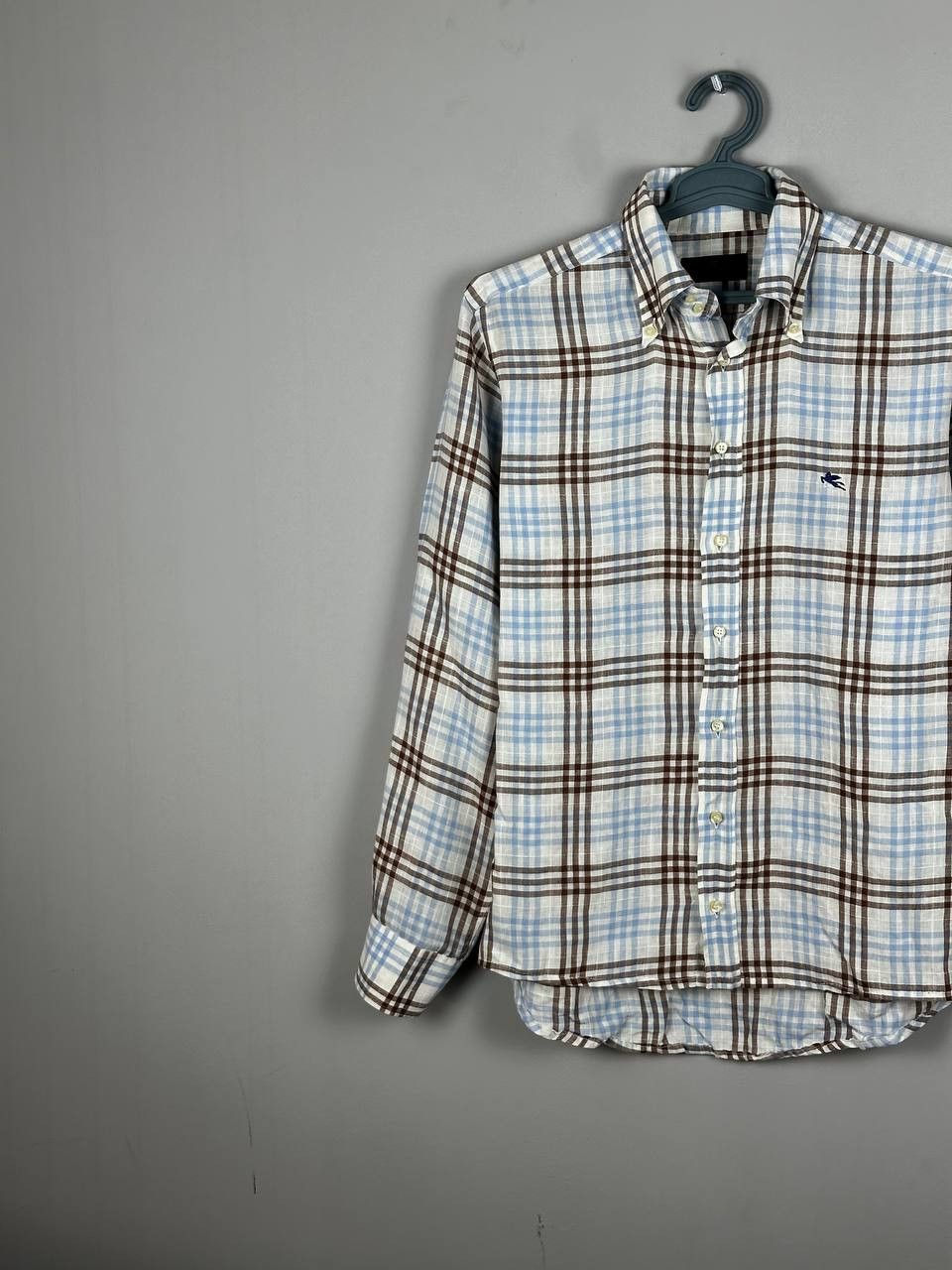 Etro ETRO Luxury Linen Check Long Sleeve Shirt Size US M / EU 48-50 / 2 - 2 Thumbnail