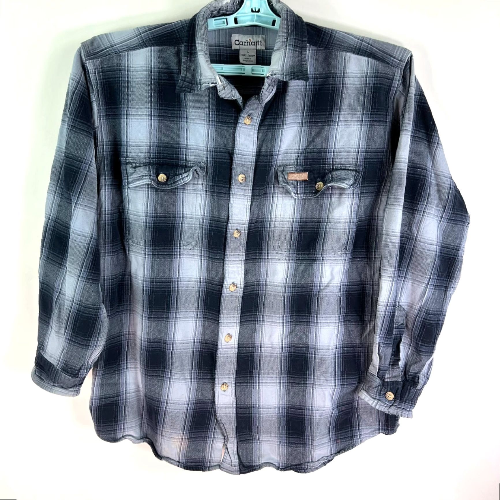 Carhartt VINTAGE Carhartt Plaid Long Sleeve Button-Up Shirt Mens Size L Blue Distressed 90s Outdoor Size US L / EU 52-54 / 3 - 5 Thumbnail