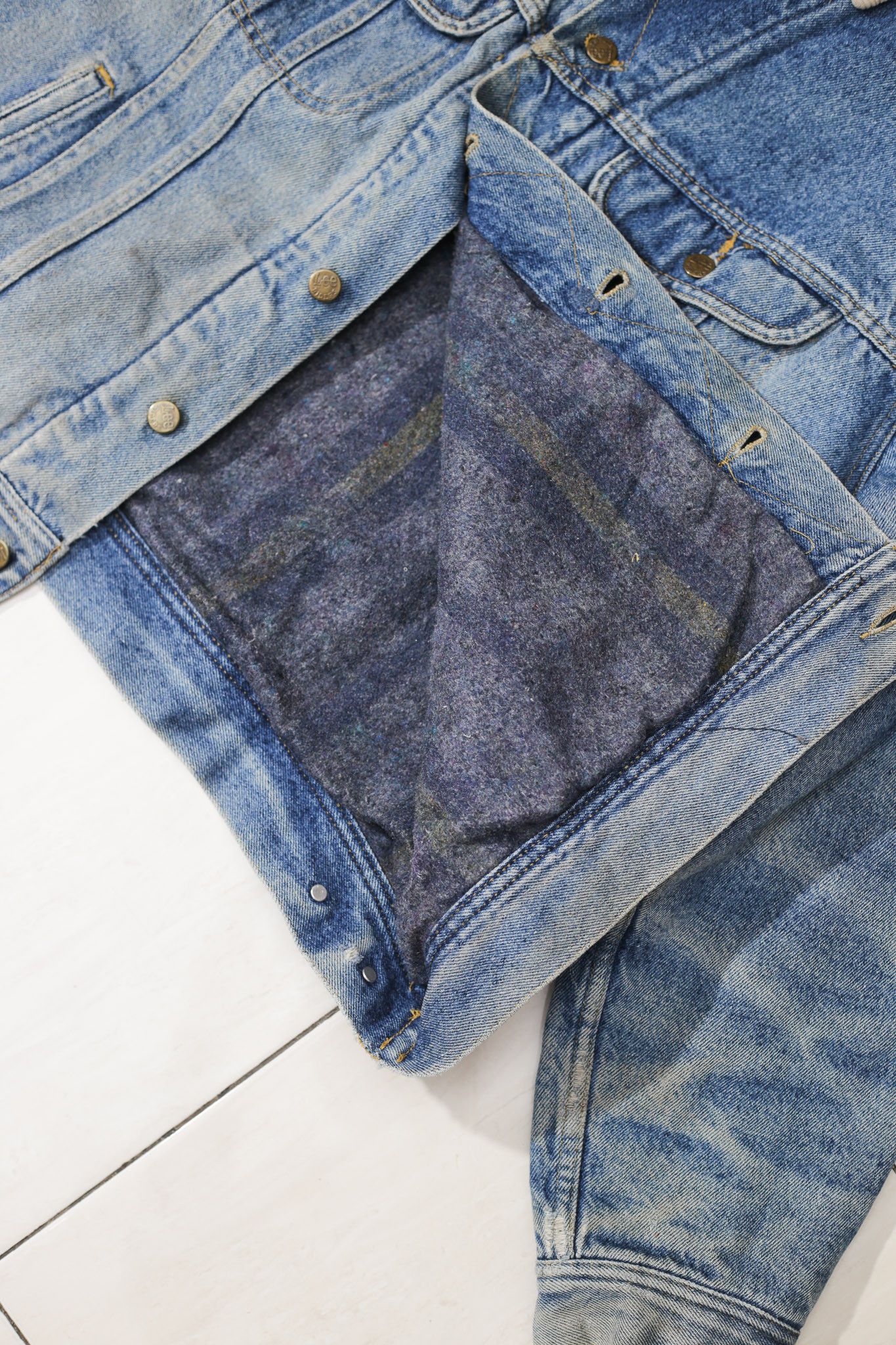 Lee × Vintage 80’s/90's Lee Storm Rider Denim Jacket XXL Size US XXL / EU 58 / 5 - 18 Thumbnail