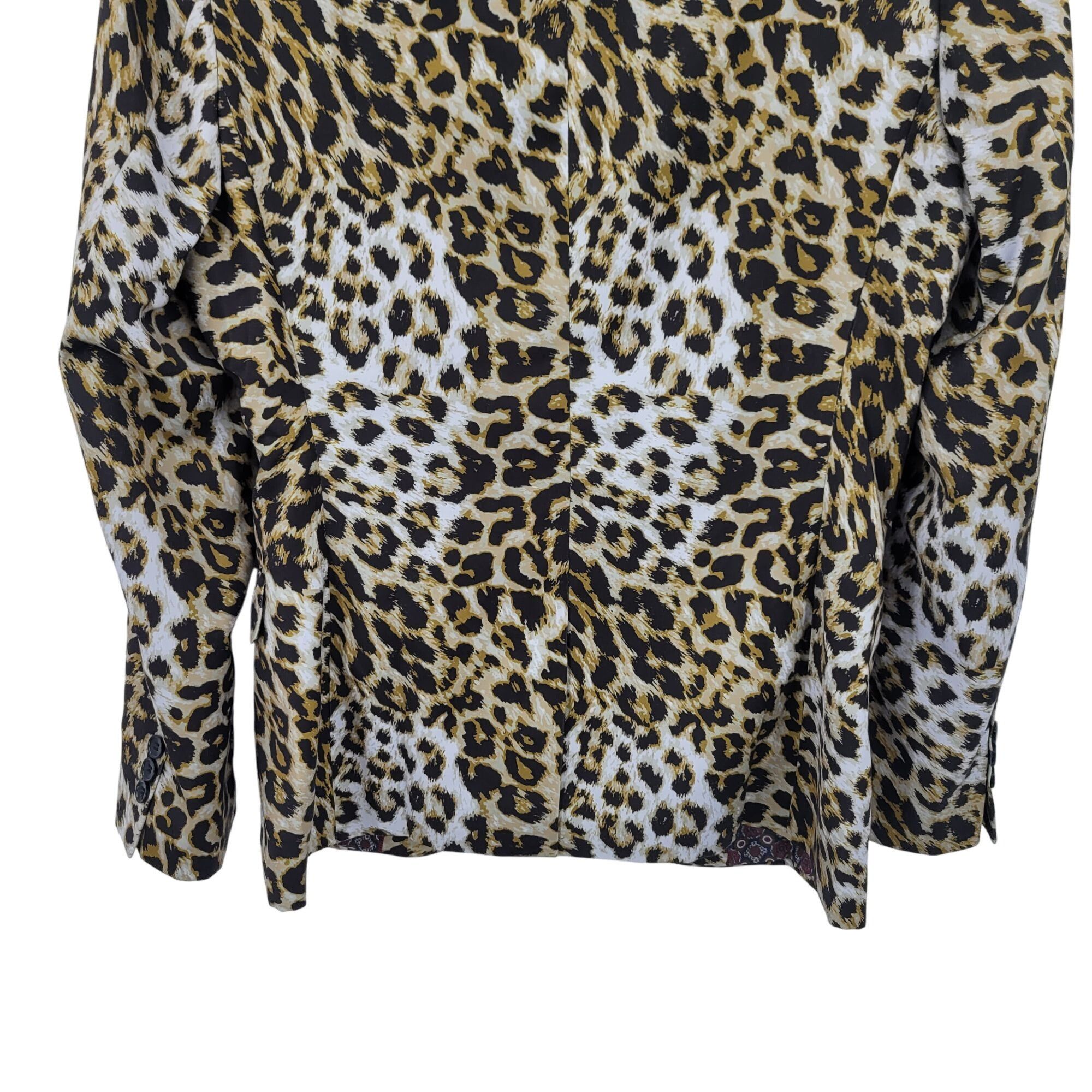 Other Leopard Print Mens Satin Blazer Jacket L/46 Single-Breasted Size 46R - 12 Thumbnail