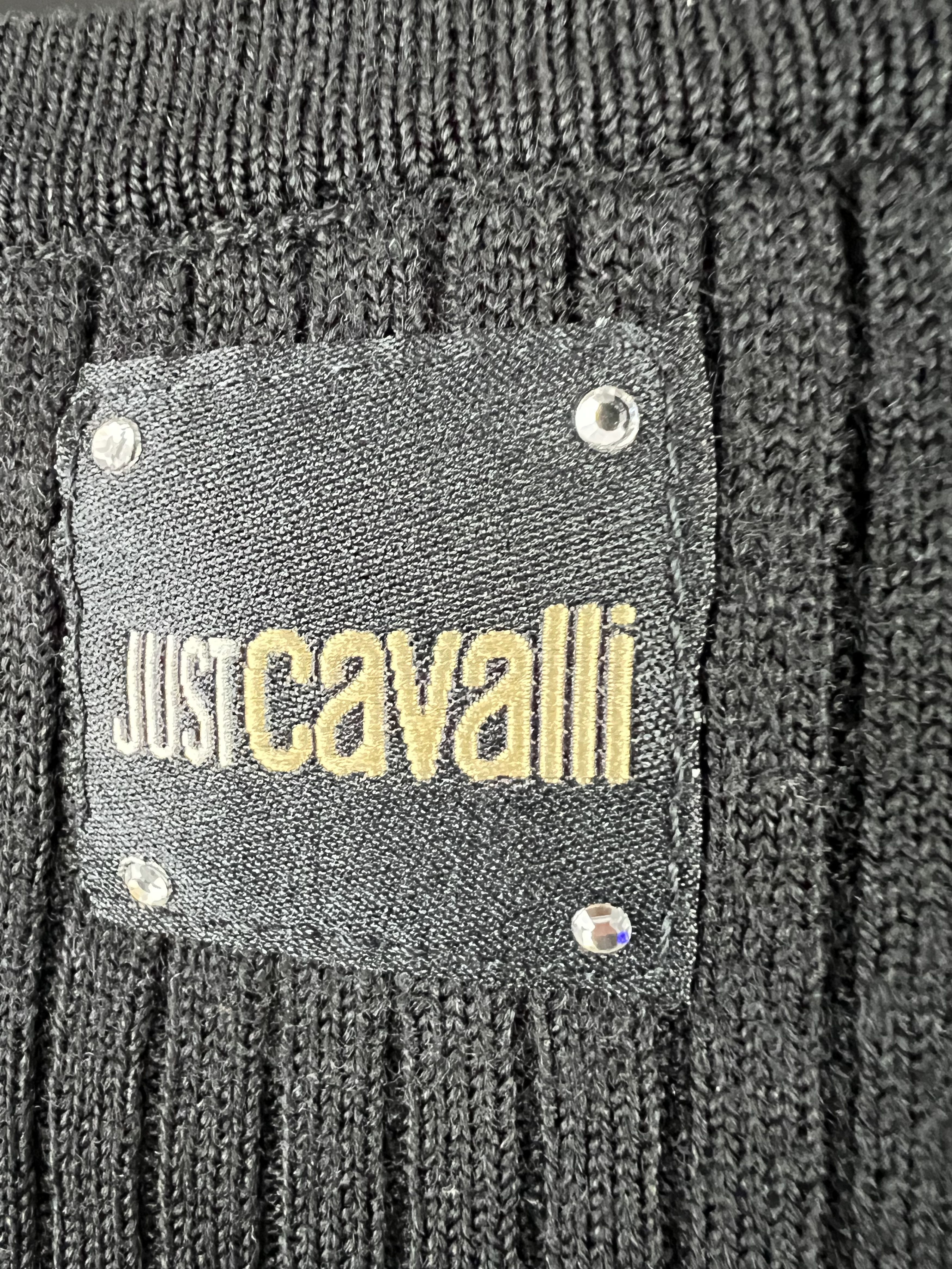 Just Cavalli × Roberto Cavalli Just Cavalli Black Ribbed Wool Sweater Size L Size L / US 10 / IT 46 - 10 Thumbnail