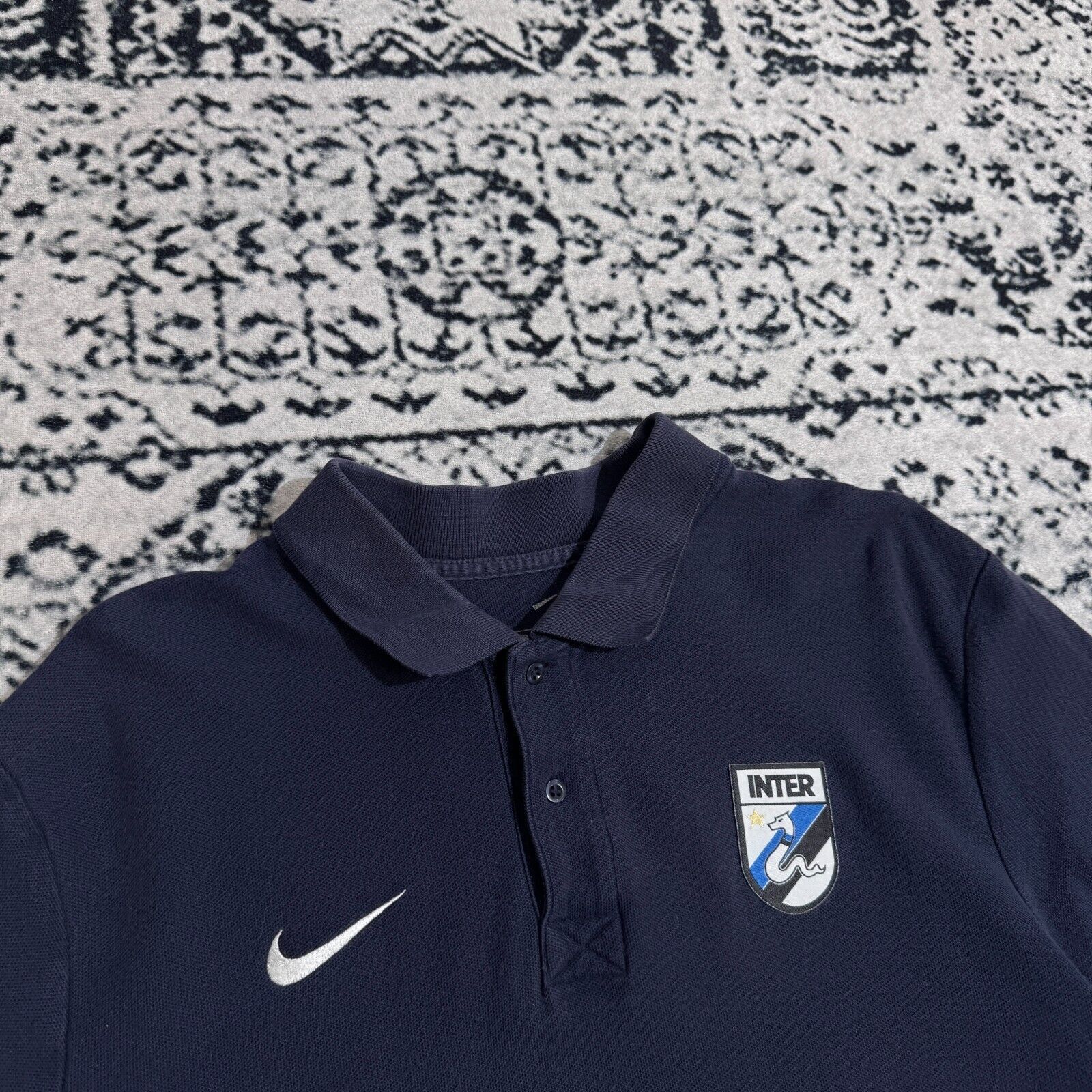 Nike × Vintage Nike Navy Cotton Polo Shirt Size L Inter Mediolan Y2K 90s Size US L / EU 52-54 / 3 - 5 Thumbnail