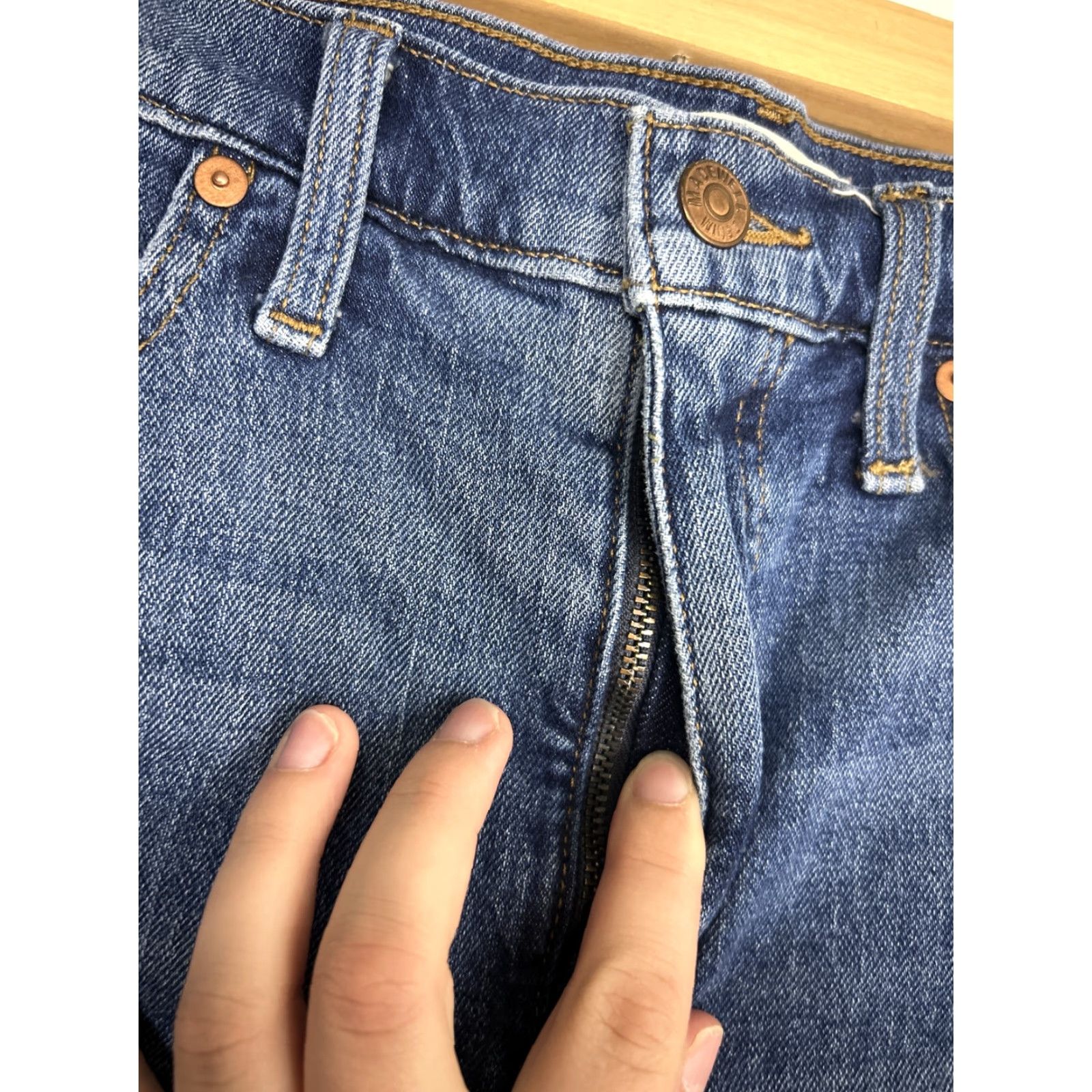 Madewell Madewell Shorts Women 29 High-Rise Cut-Off Blue Denim Medium Wash 30x5 Size 29" - 6 Thumbnail