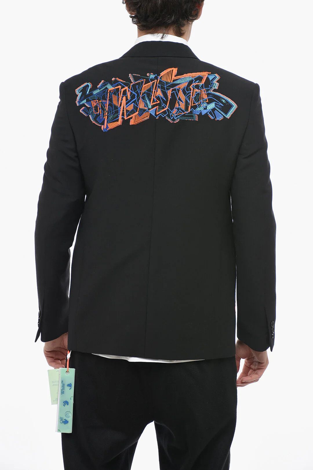 Off-White og1mm0426 Wool-Blend Blazer in Black Size US M / EU 48-50 / 2 - 2 Thumbnail
