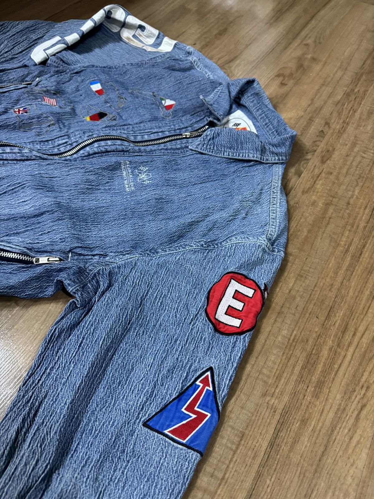 Formula 1 Vintage alpha cubic racing team denim jacket Size US L / EU 52-54 / 3 - 3 Thumbnail