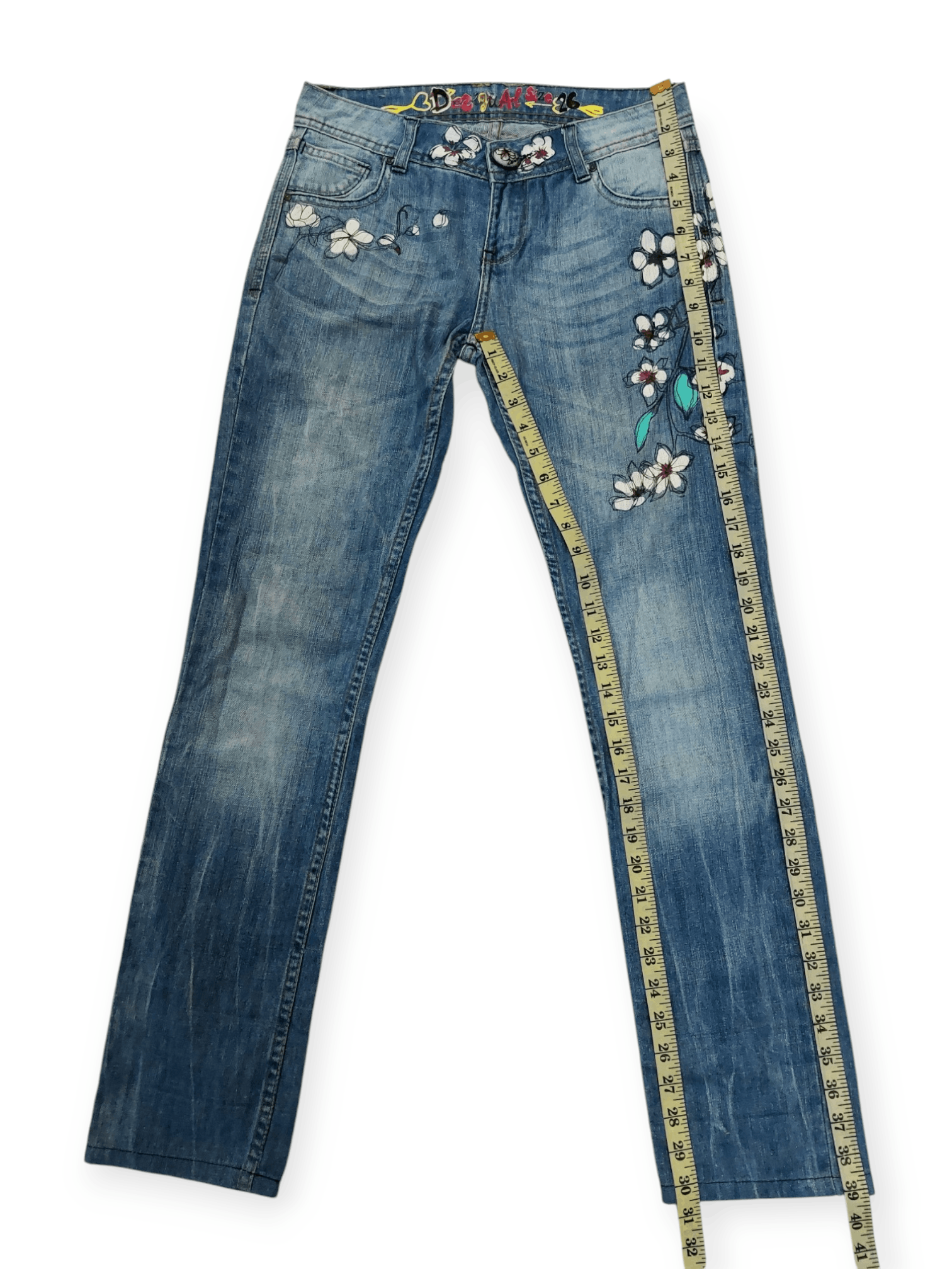 Desigual Desigual Florish Flower Art Denim Size 26" / US 2 / IT 38 - 14 Thumbnail
