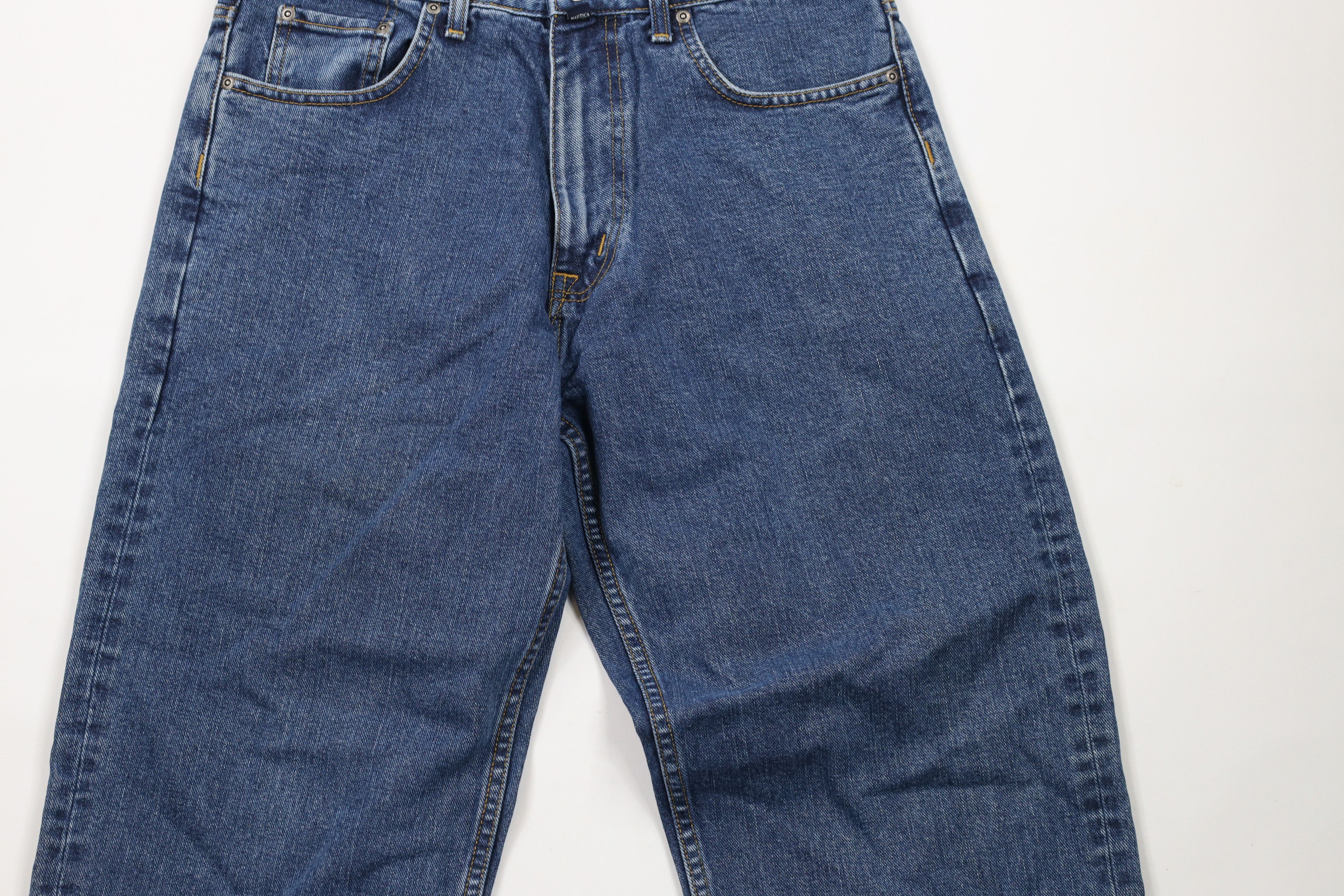 Nautica × Vintage Vintage 90s Nautica Out Baggy Wide Leg Denim Jeans Blue Size US 32 / EU 48 - 3 Thumbnail