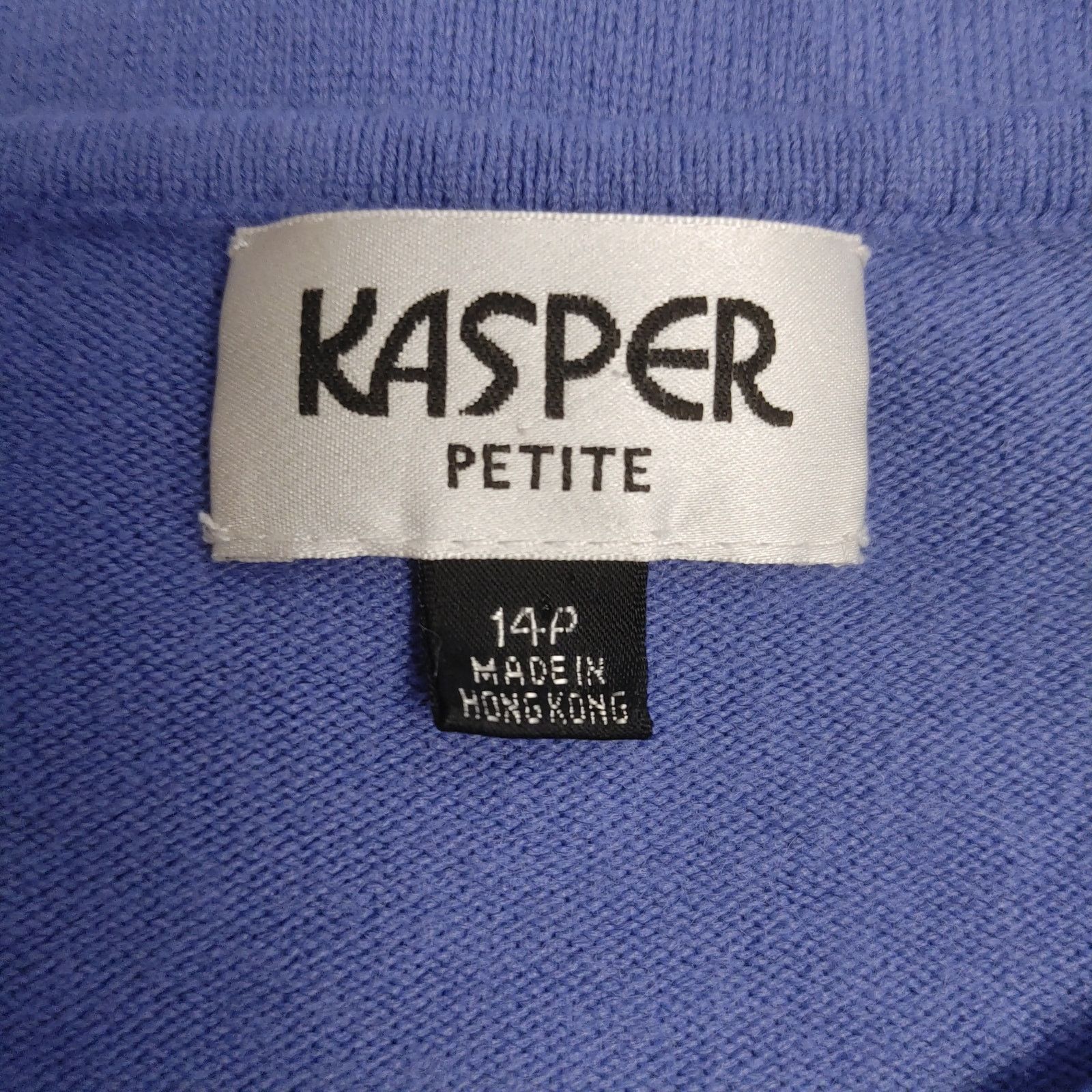 Other Kasper Petite Women 14P Periwinkle Blue Floral Tee Size XL / US 12-14 / IT 48-50 - 3 Thumbnail