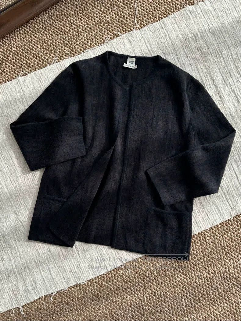 Hermes Hermes Cashmere knit cardigan long sleeve jacket, dark bro Size M / US 6-8 / IT 42-44 - 1 Thumbnail