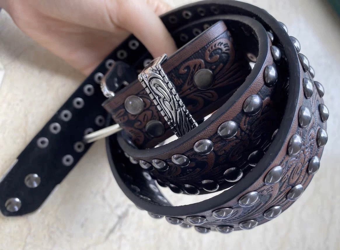 Japanese Brand × Vintage Outdoor retro punk design western rivet studded bet Size ONE SIZE - 3 Thumbnail