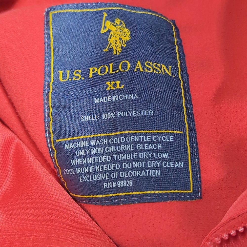 U.S. Polo Assn. US Polo Assn. Men's XL Red Satin Jacket with Embroidered Lo Size US XL / EU 56 / 4 - 5 Thumbnail
