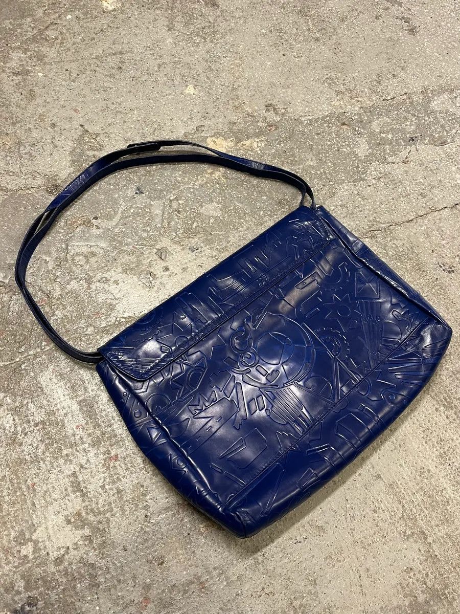 Prada × Vintage Prada Pictogram Blue Leather Handle Bag Size ONE SIZE - 3 Thumbnail
